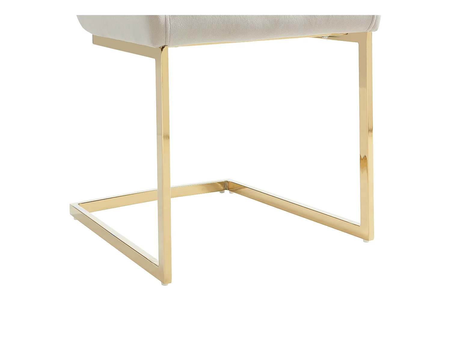 Set van 2 stoelen in fluweel en goudkleurig metaal - Beige - BERLONA