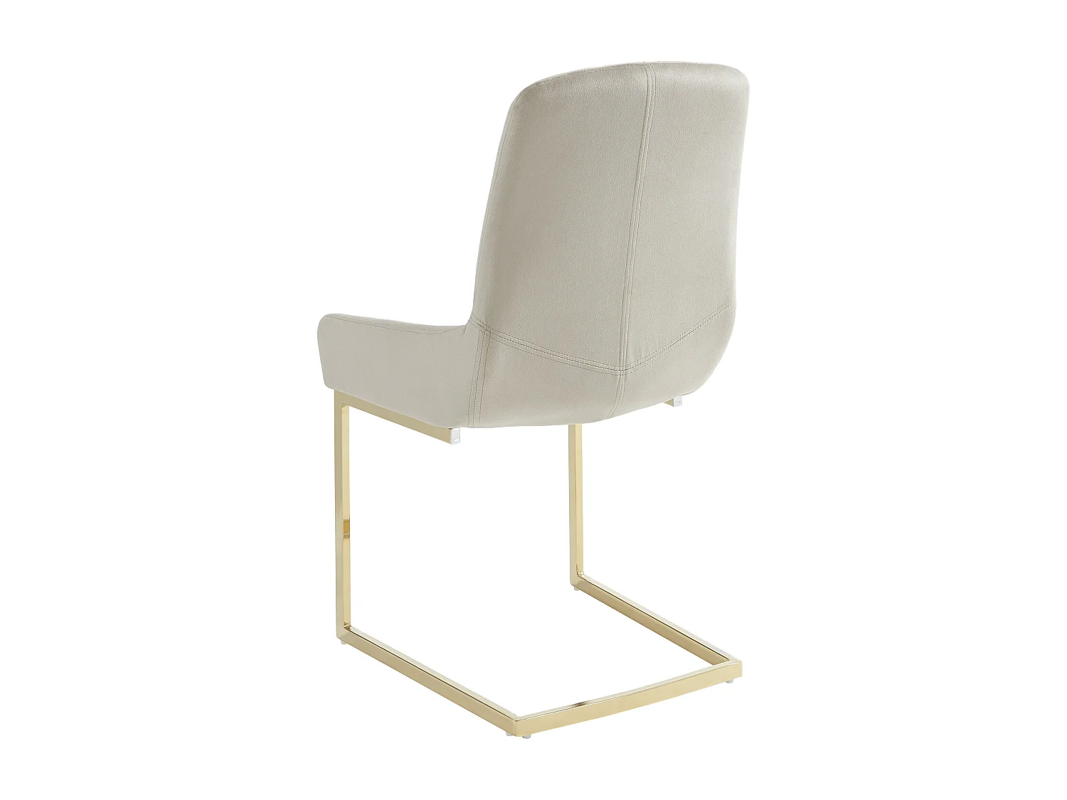 Lot de 2 chaises en velours et métal doré - Beige - BERLONA