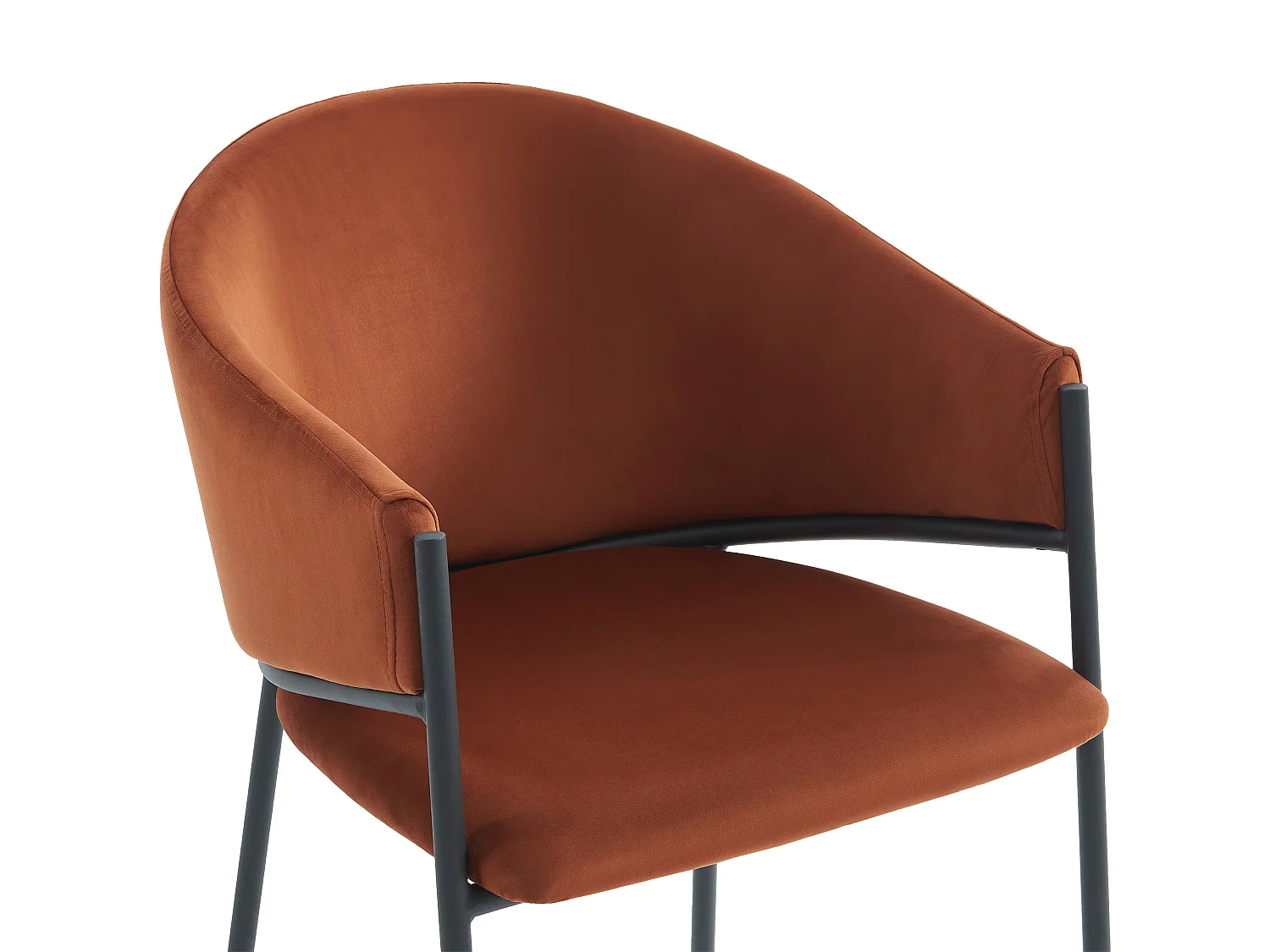 Lot de 2 chaises avec accoudoirs en velours et métal noir - Terracotta - ORDIDA de Pascal MORABITO