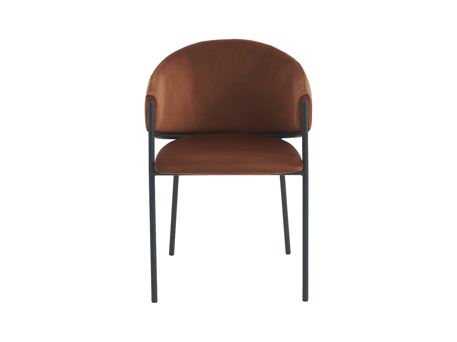 Sæt med 2 stole med armlæn i fløjl og sort metal - Terracotta - ORDIDA fra Pascal MORABITO