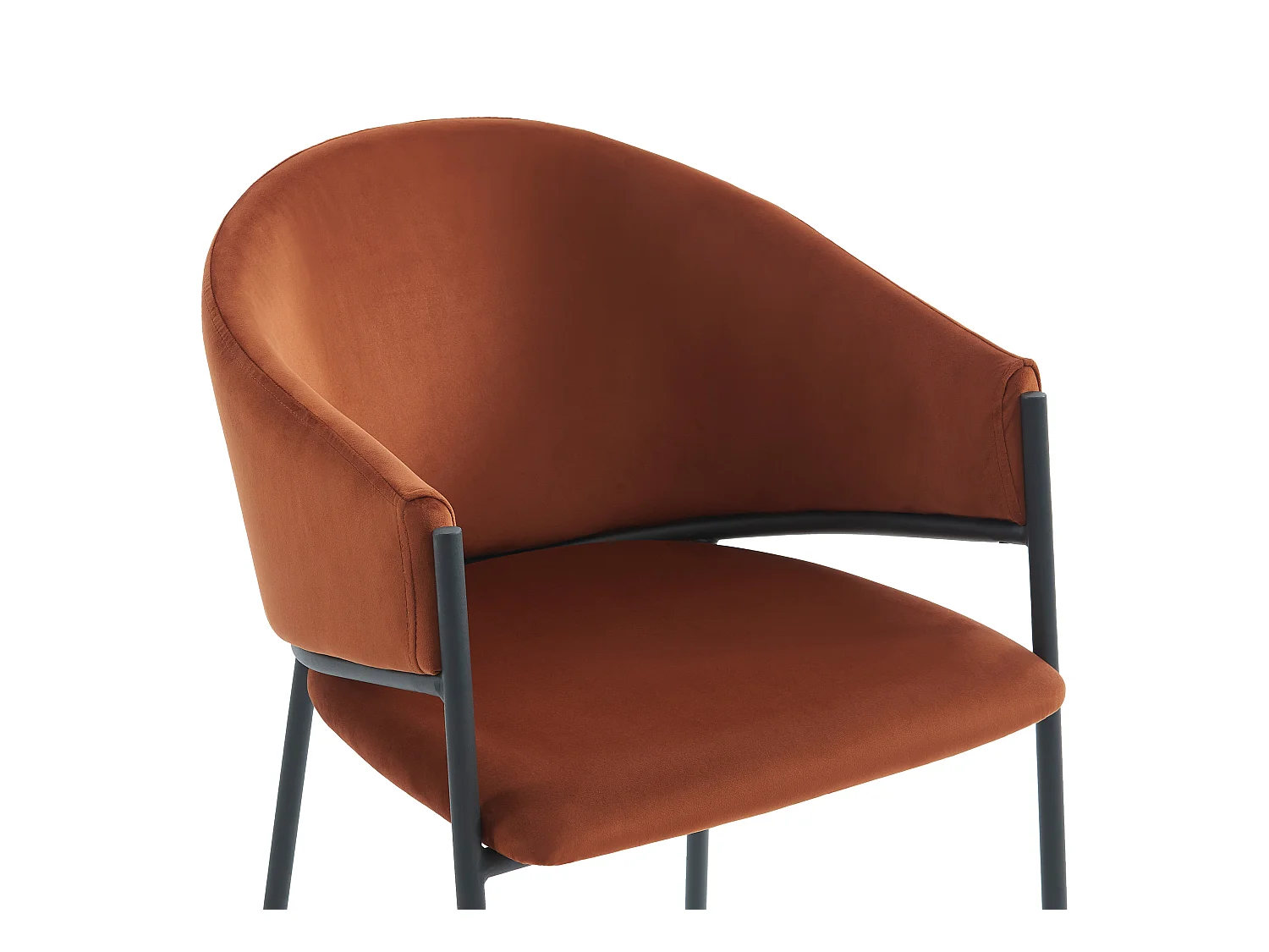 Sæt med 2 stole med armlæn i fløjl og sort metal - Terracotta - ORDIDA fra Pascal MORABITO