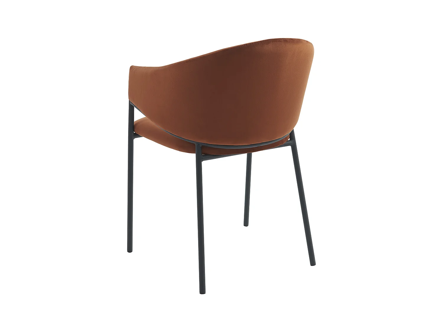 Sæt med 2 stole med armlæn i fløjl og sort metal - Terracotta - ORDIDA fra Pascal MORABITO