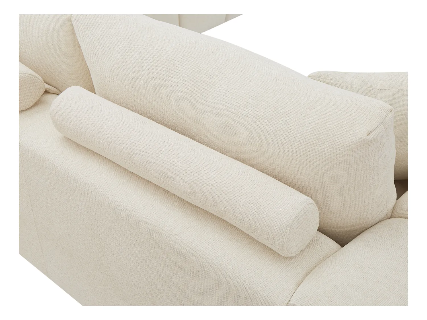 Hoekbank met hoek rechts van beige stof BERENIA