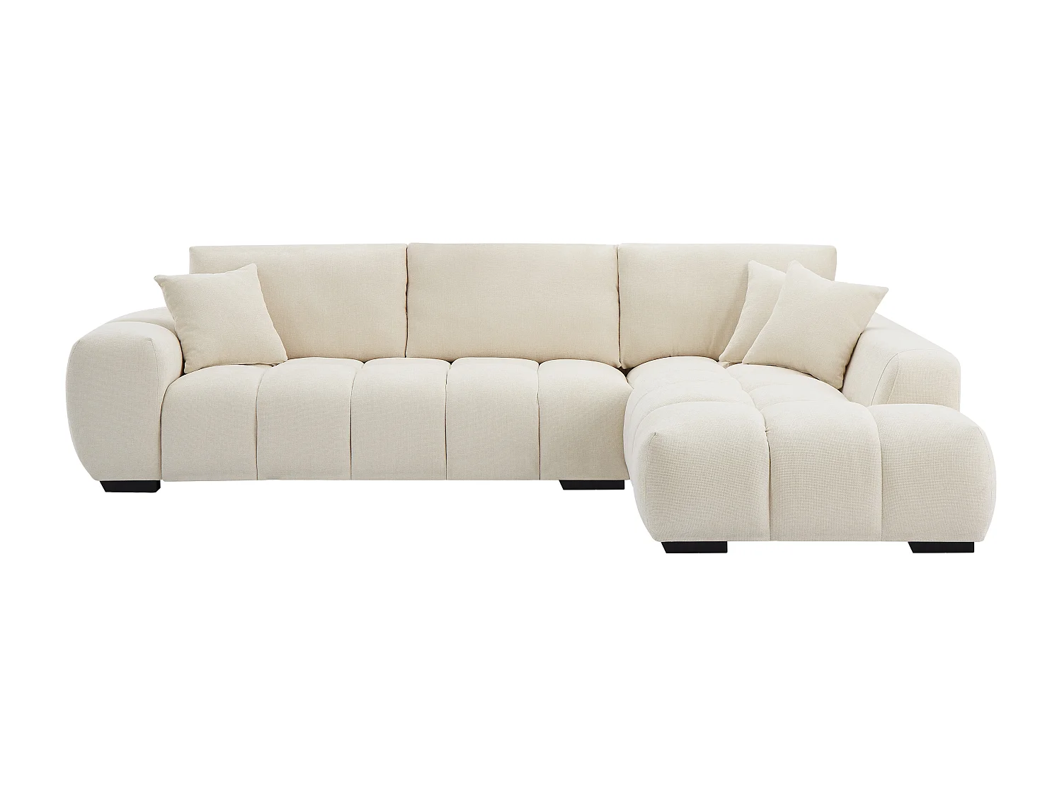 Hoekbank met hoek rechts van beige stof BERENIA