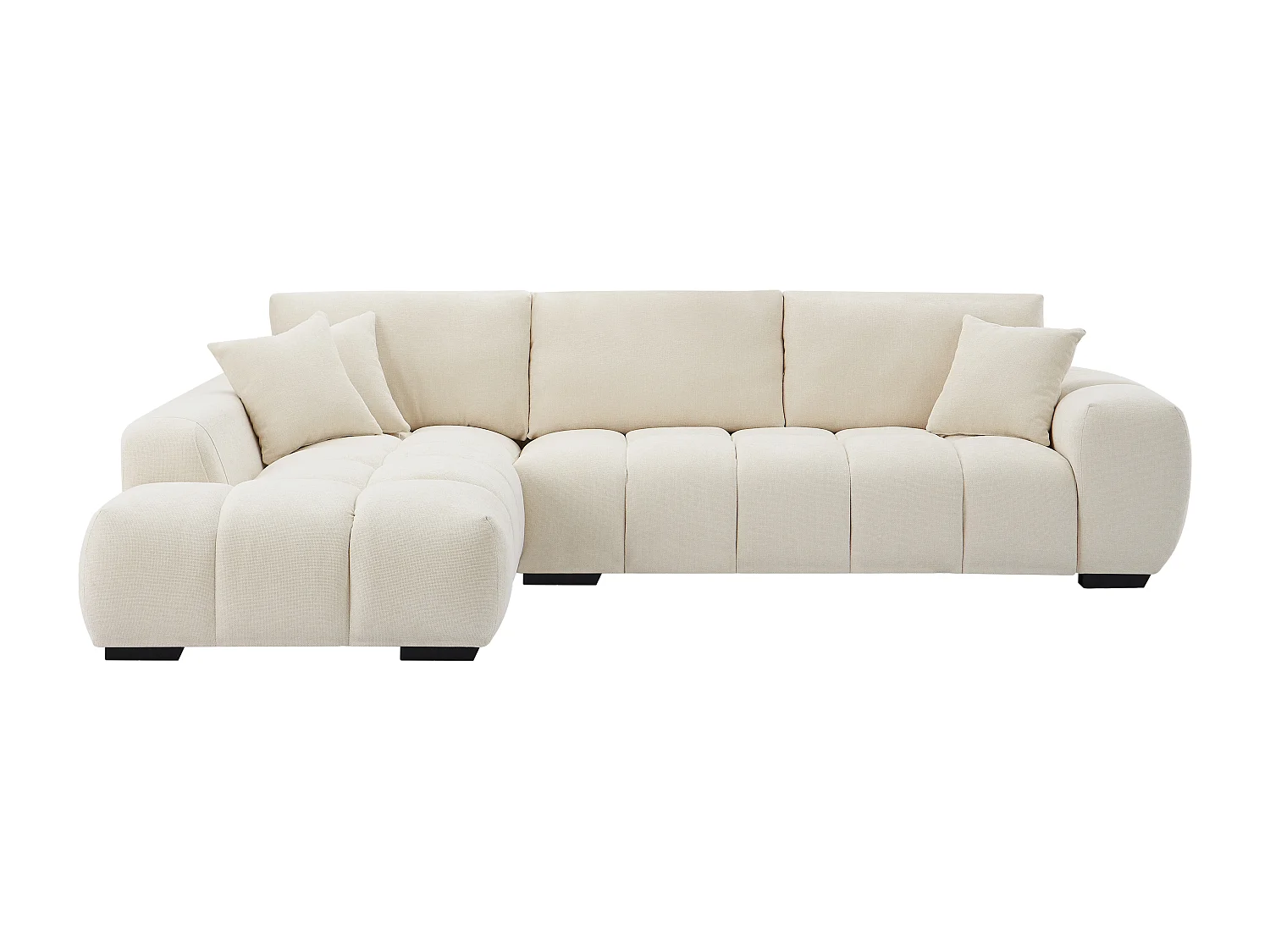 Divano in Tessuto Beige  - Angolo a sinistra - BERENIA