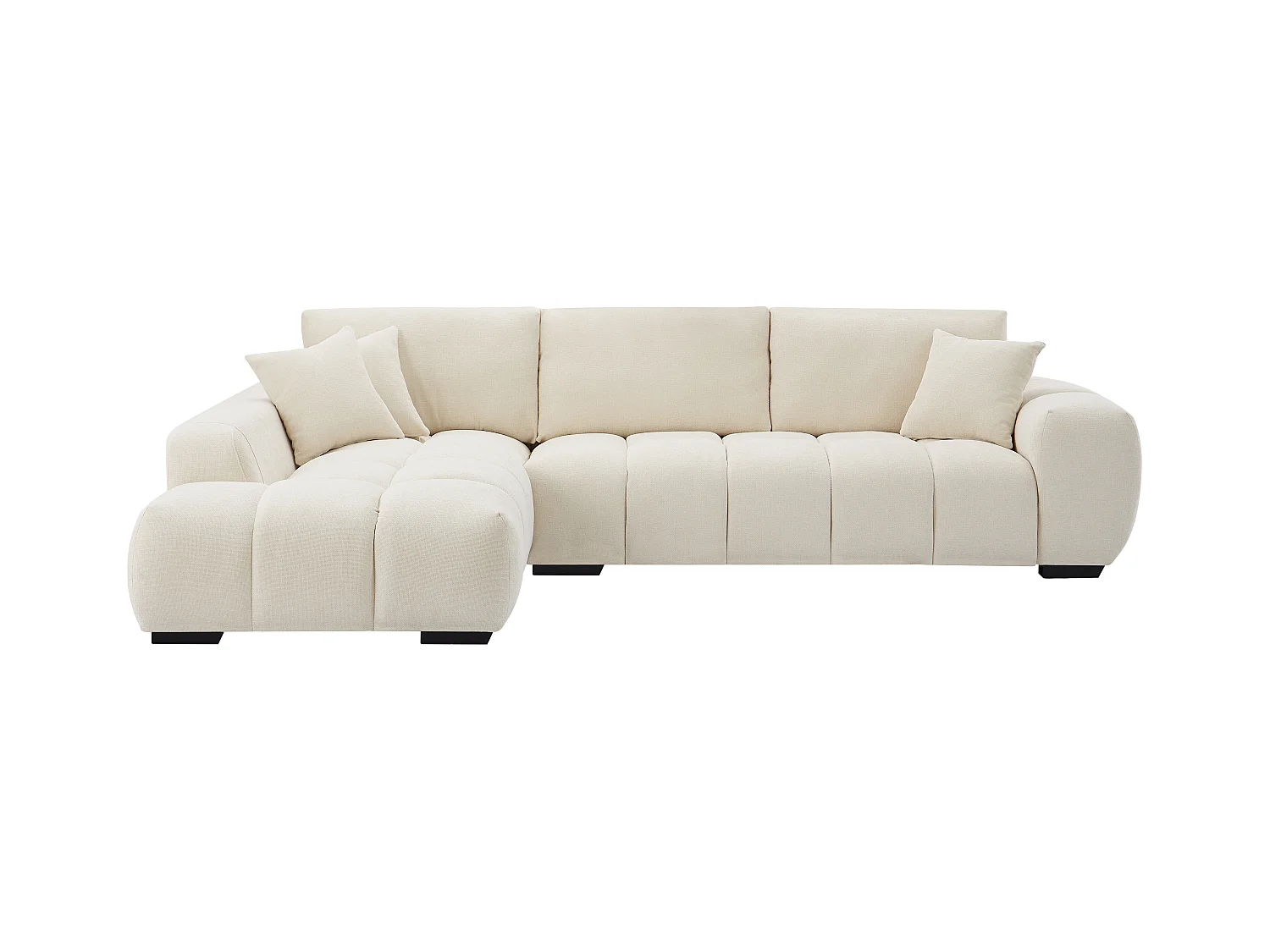Ecksofa - Ecke links - Stoff - Beige - BERENIA
