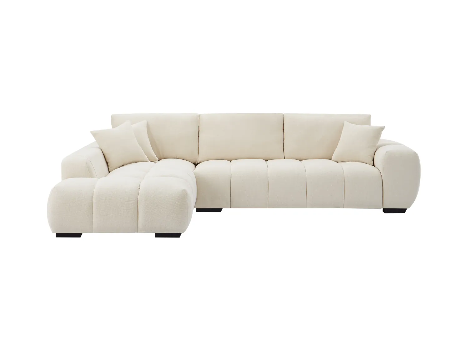 Ecksofa - Ecke links - Stoff - Beige - BERENIA