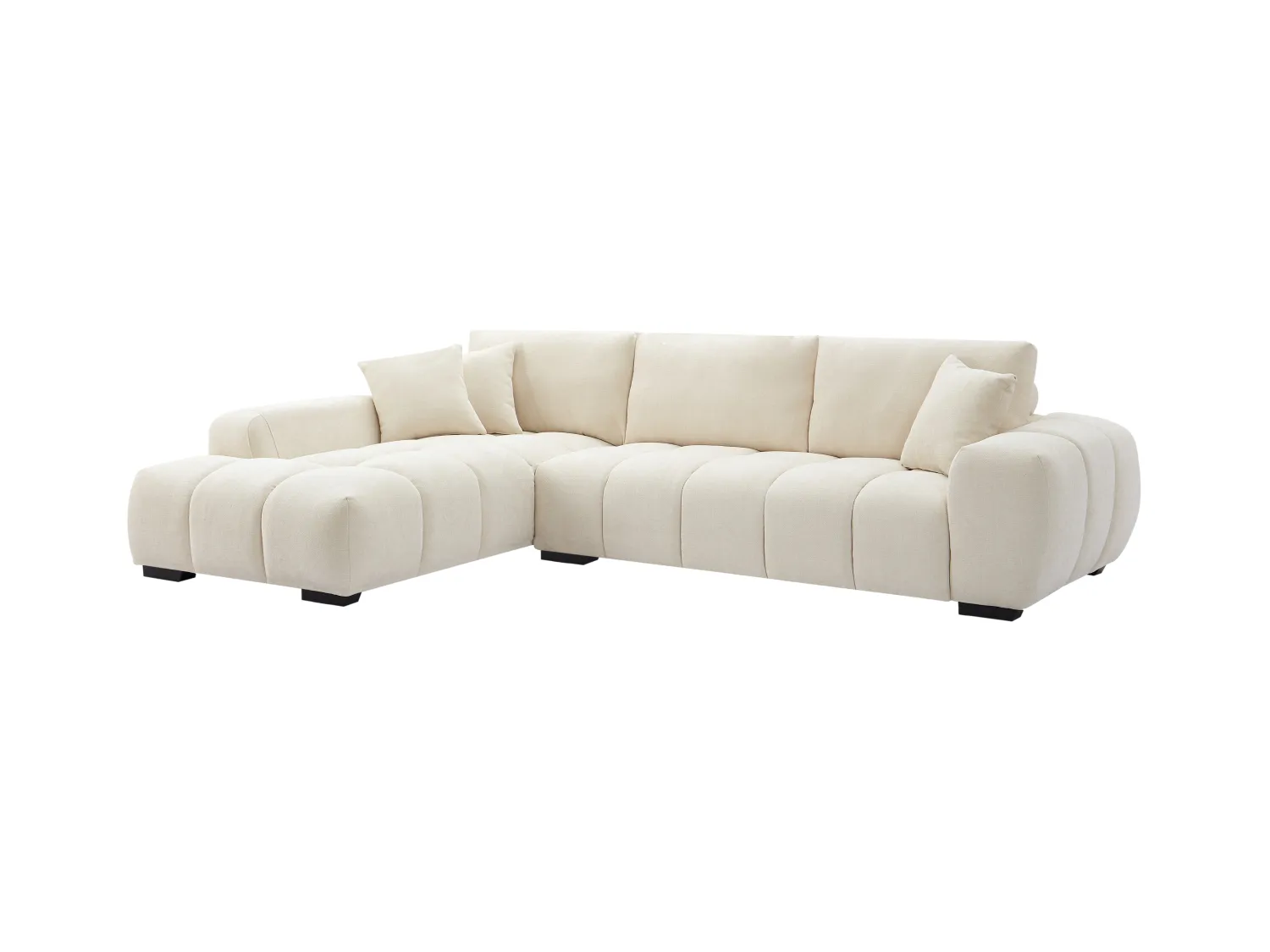 Ecksofa - Ecke links - Stoff - Beige - BERENIA
