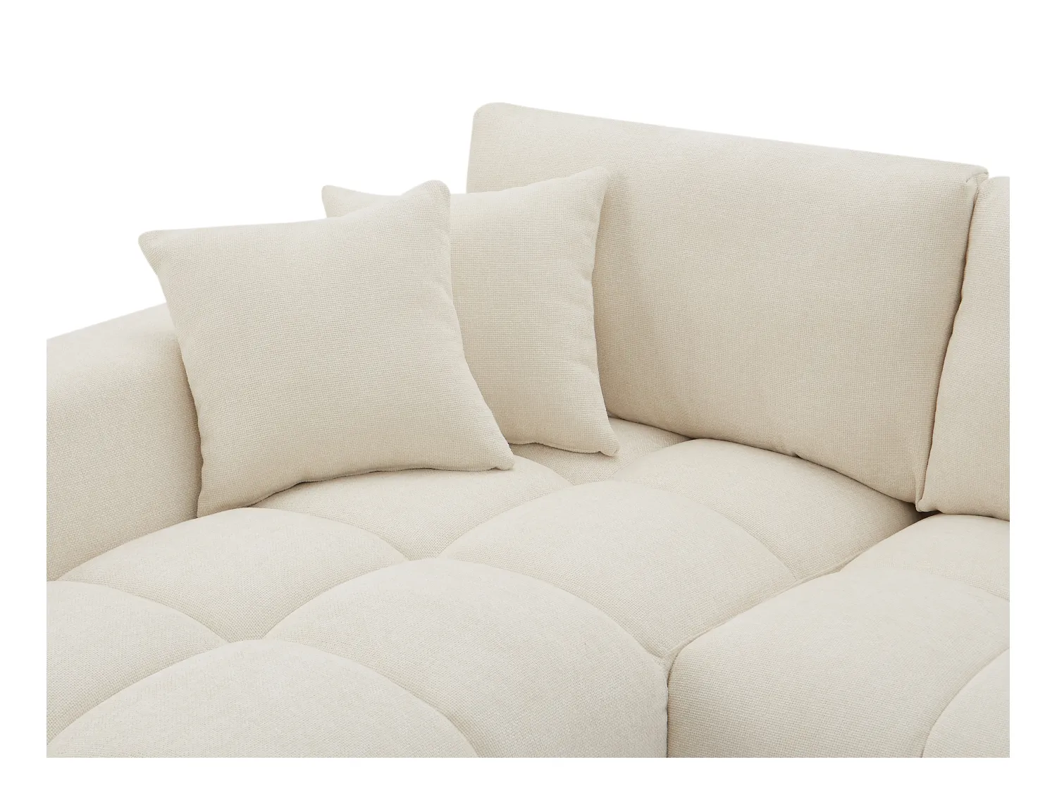 Ecksofa - Ecke links - Stoff - Beige - BERENIA