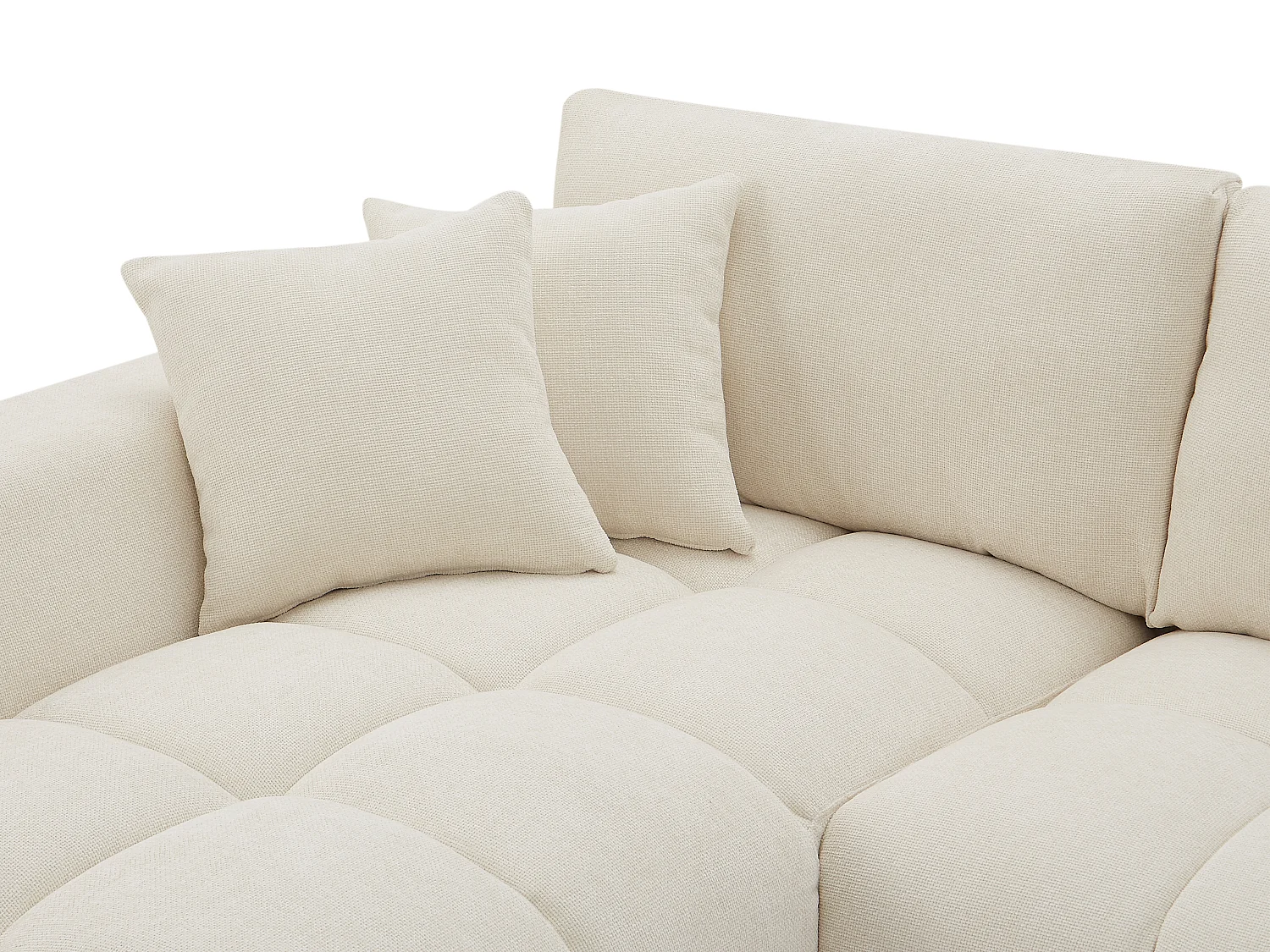 Bäddsoffa vänsterställd i beige texturerat tyg BERENIA