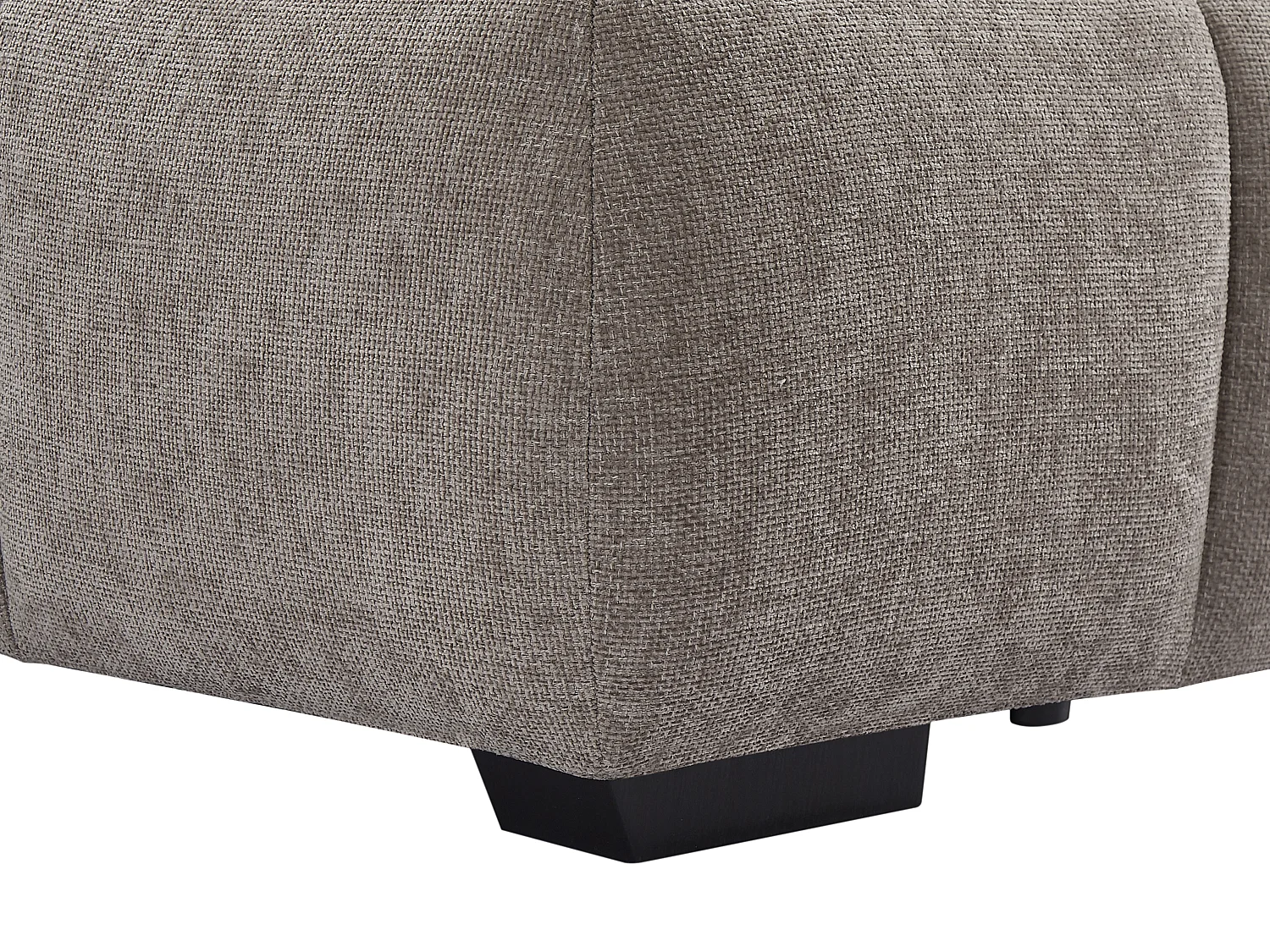 Canapé d'angle droit en tissu texturé gris BERENIA