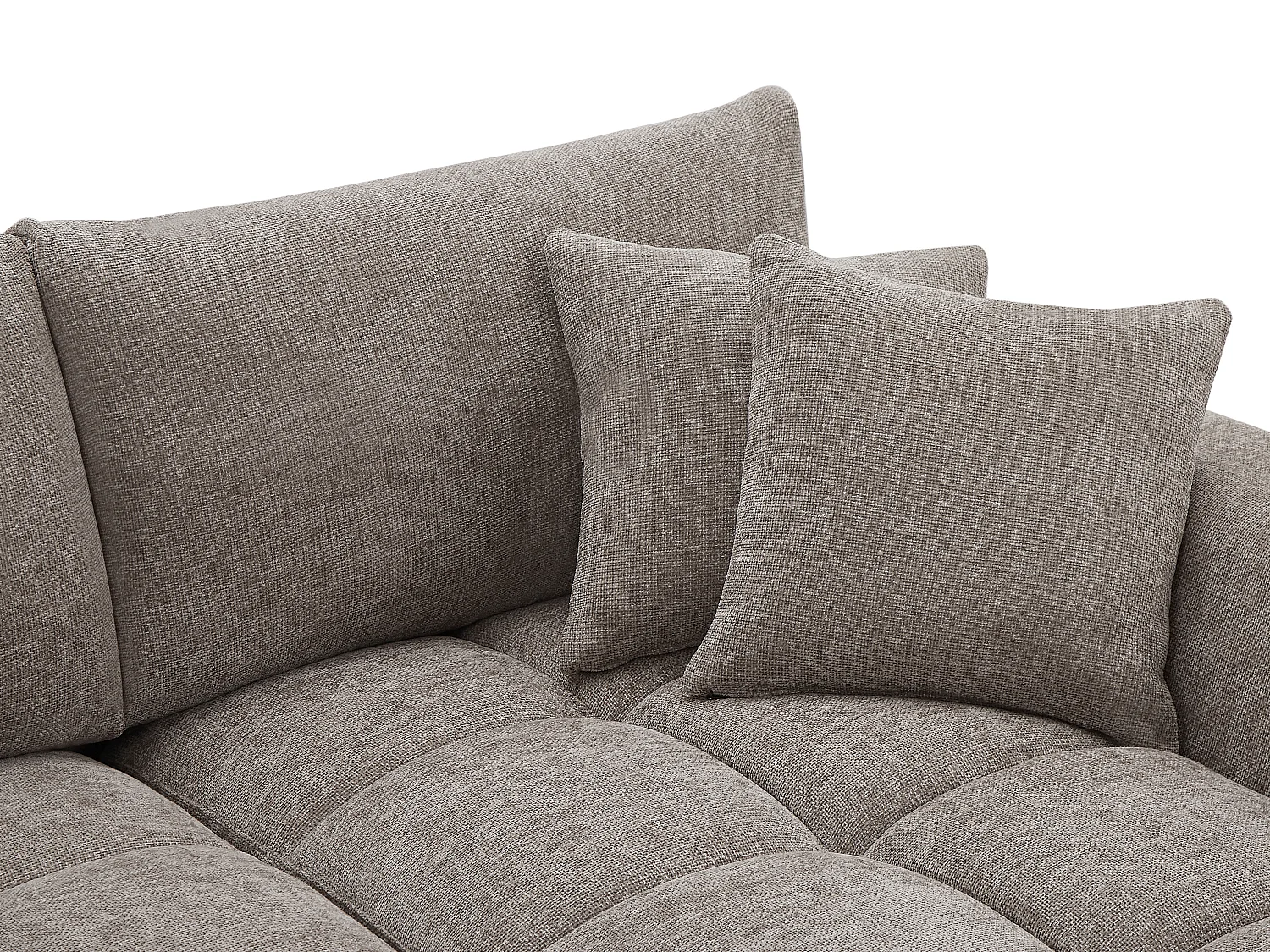 Canapé d'angle droit en tissu texturé gris BERENIA