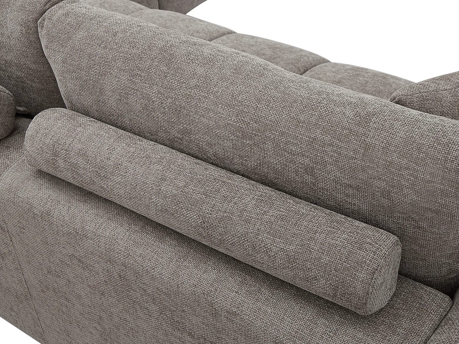 Canapé d'angle droit en tissu texturé gris BERENIA