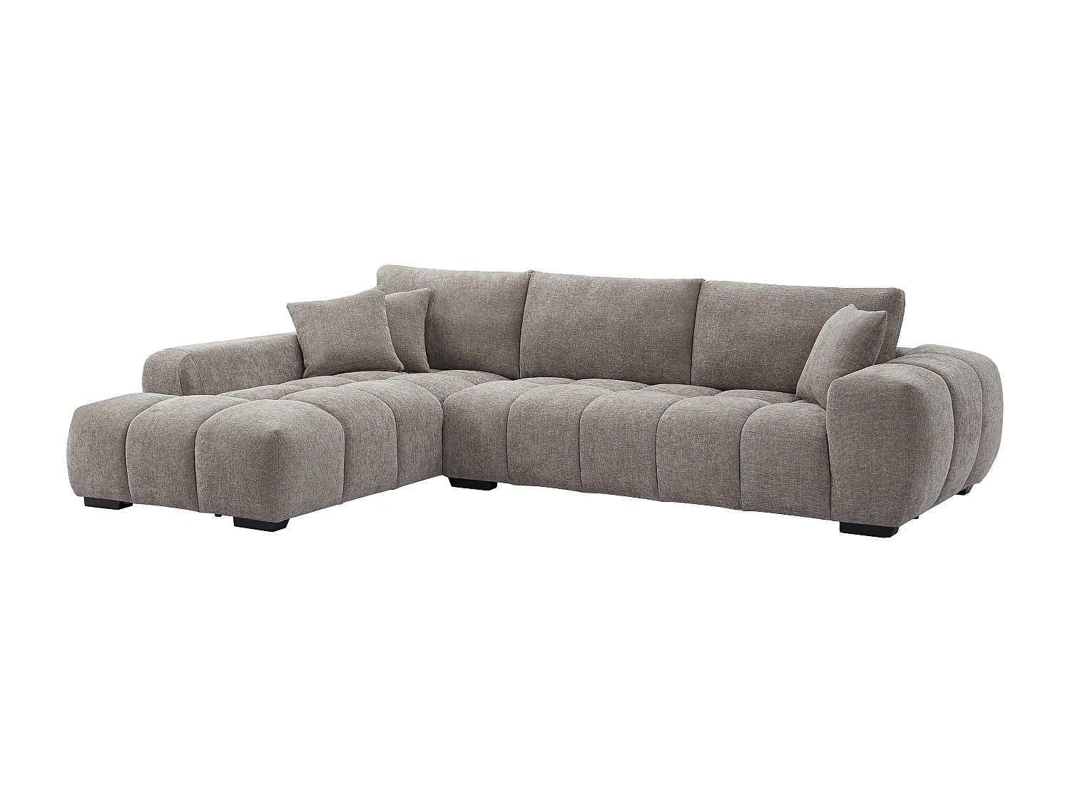 Ecksofa - Ecke links - Stoff - Grau - BERENIA