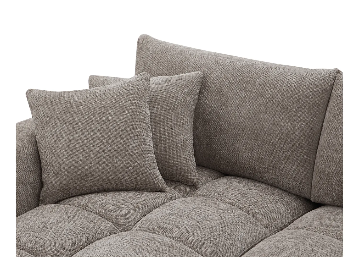 Canapé d'angle gauche en tissu texturé gris BERENIA