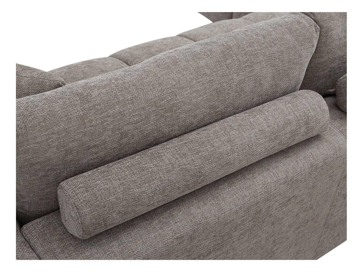 Canapé d'angle gauche en tissu texturé gris BERENIA