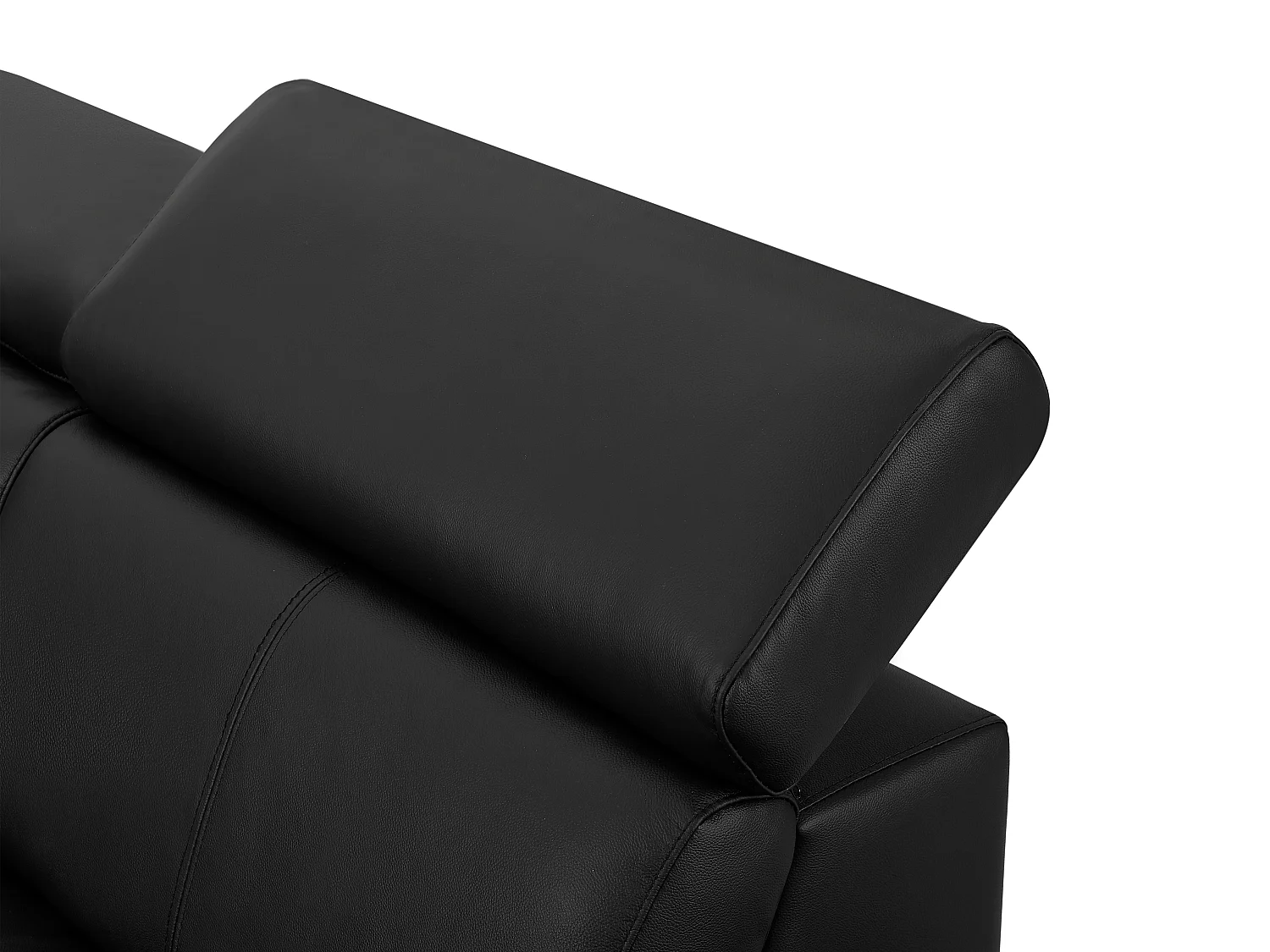 Ecksofa - Ecke rechts - Leder - Schwarz - MARAMBA