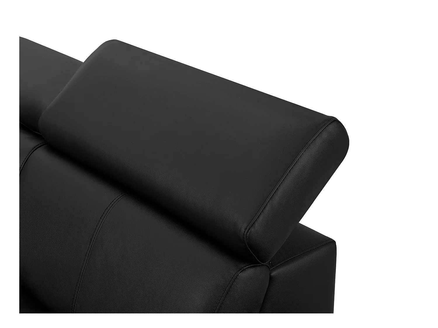 Ecksofa - Ecke rechts - Leder - Schwarz - MARAMBA