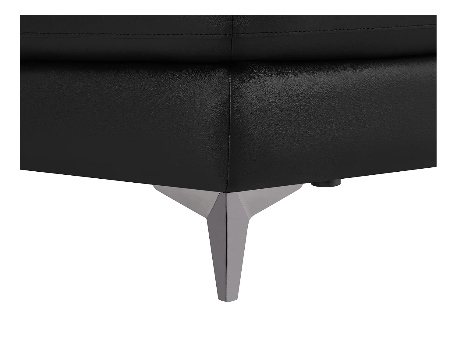 Ecksofa - Ecke rechts - Leder - Schwarz - MARAMBA