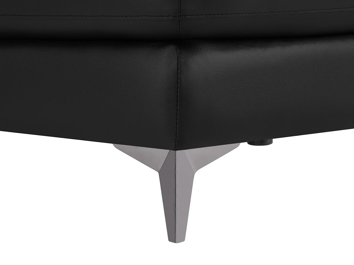 Canapé d'angle droit en cuir noir MARAMBA