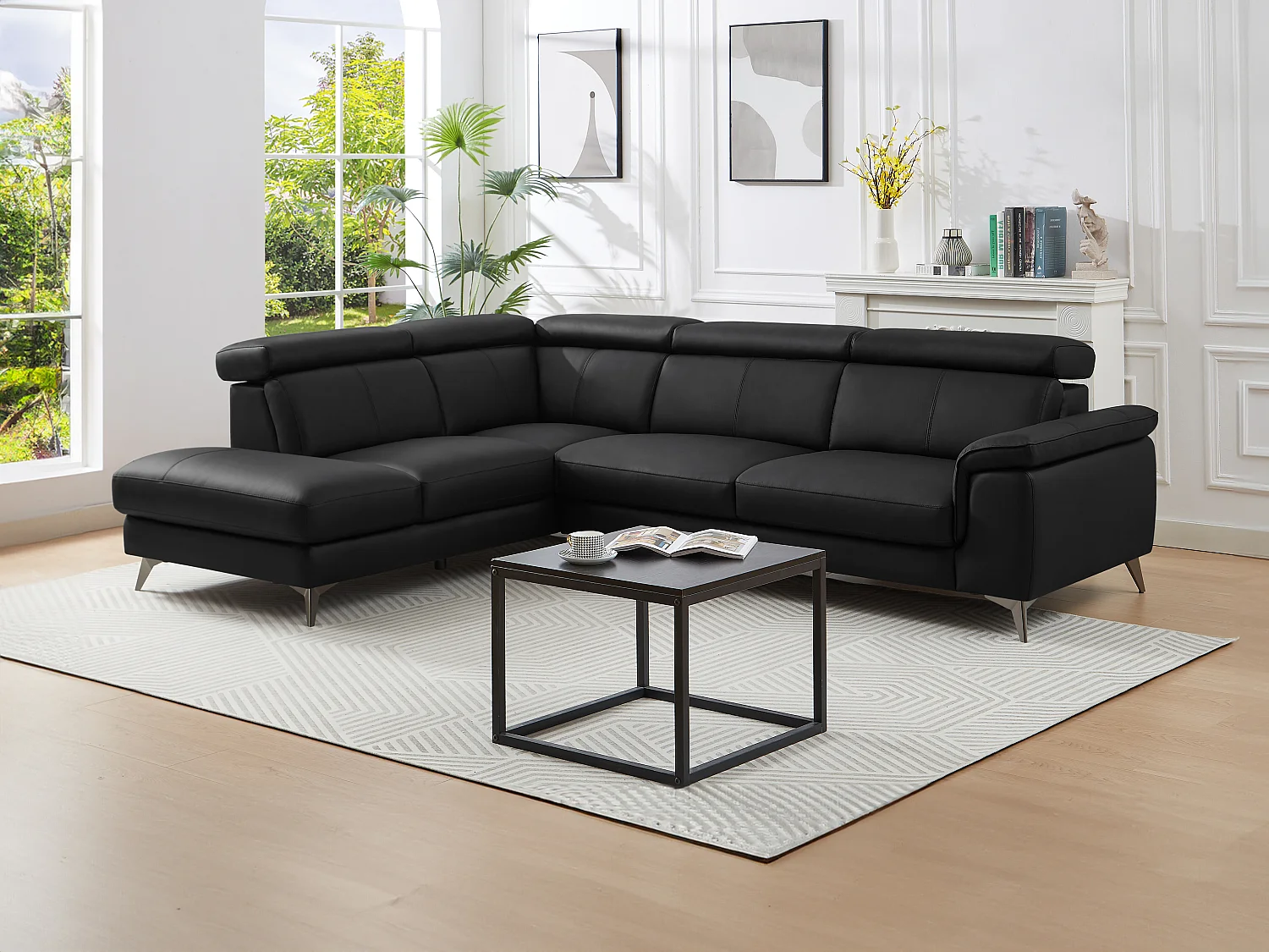 Divano in Pelle Nero - Angolo a sinistra  - MARAMBA