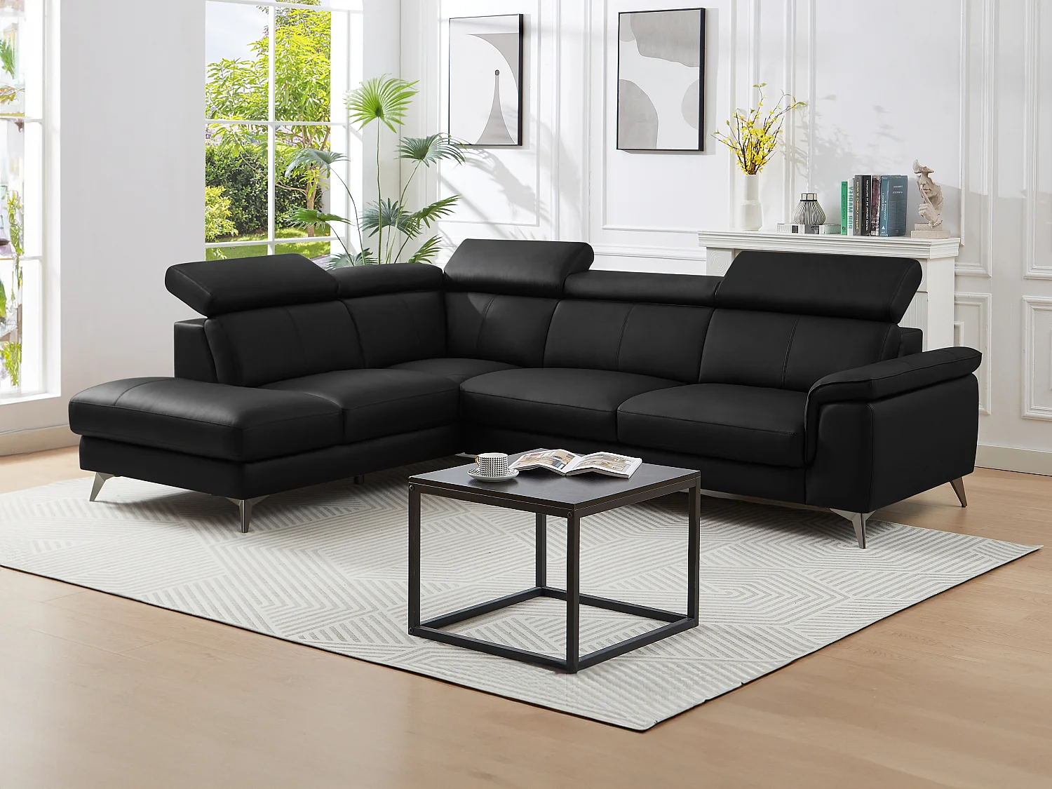 Divano in Pelle Nero - Angolo a sinistra  - MARAMBA