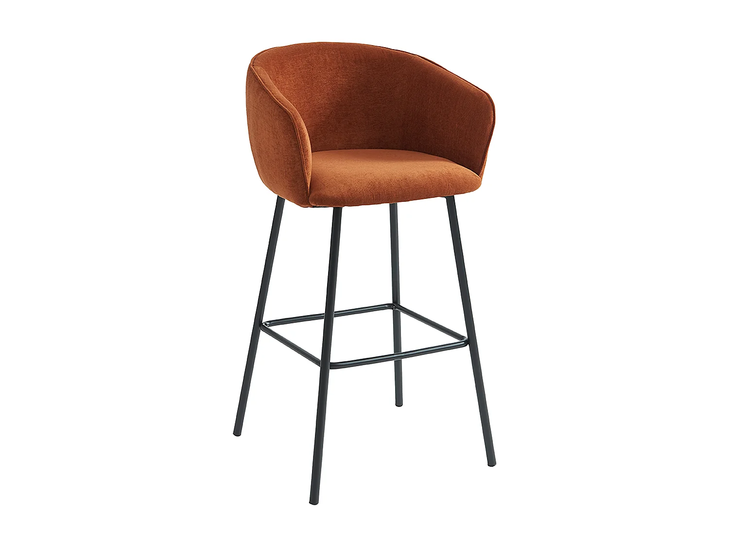 Lot de 2 tabourets en tissu et métal noir - Terracotta - LAZONI de Pascal Morabito