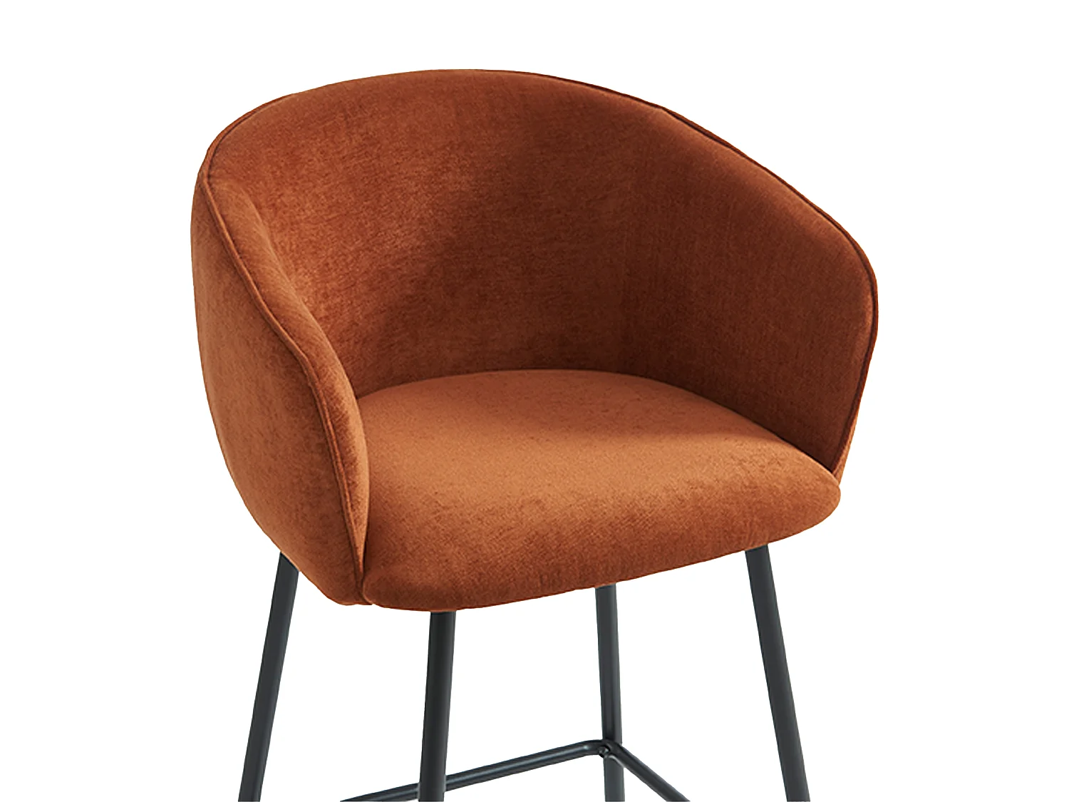 Barhocker 2er-Set - Stoff & schwarzes Metall - Terracotta - LAZONI von Pascal MORABITO