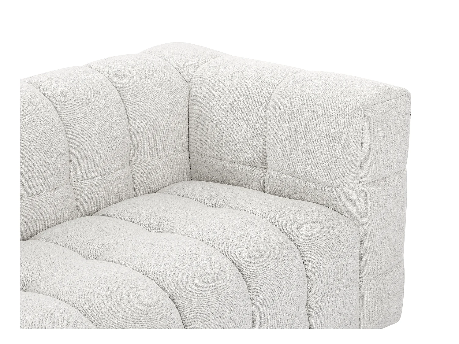 Sofa 4-Sitzer - Bouclé-Stoff - Elfenbeinweiß - LERICI von Pascal Morabito