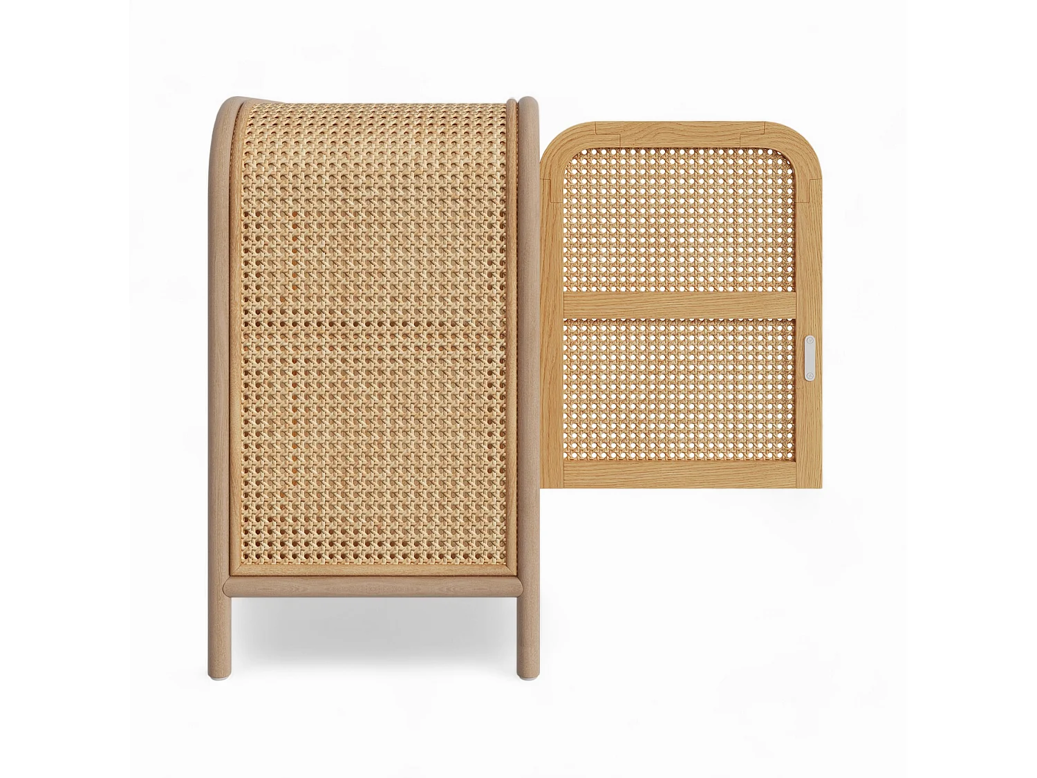 Table de chevet en rotin, 1 porte - Alata