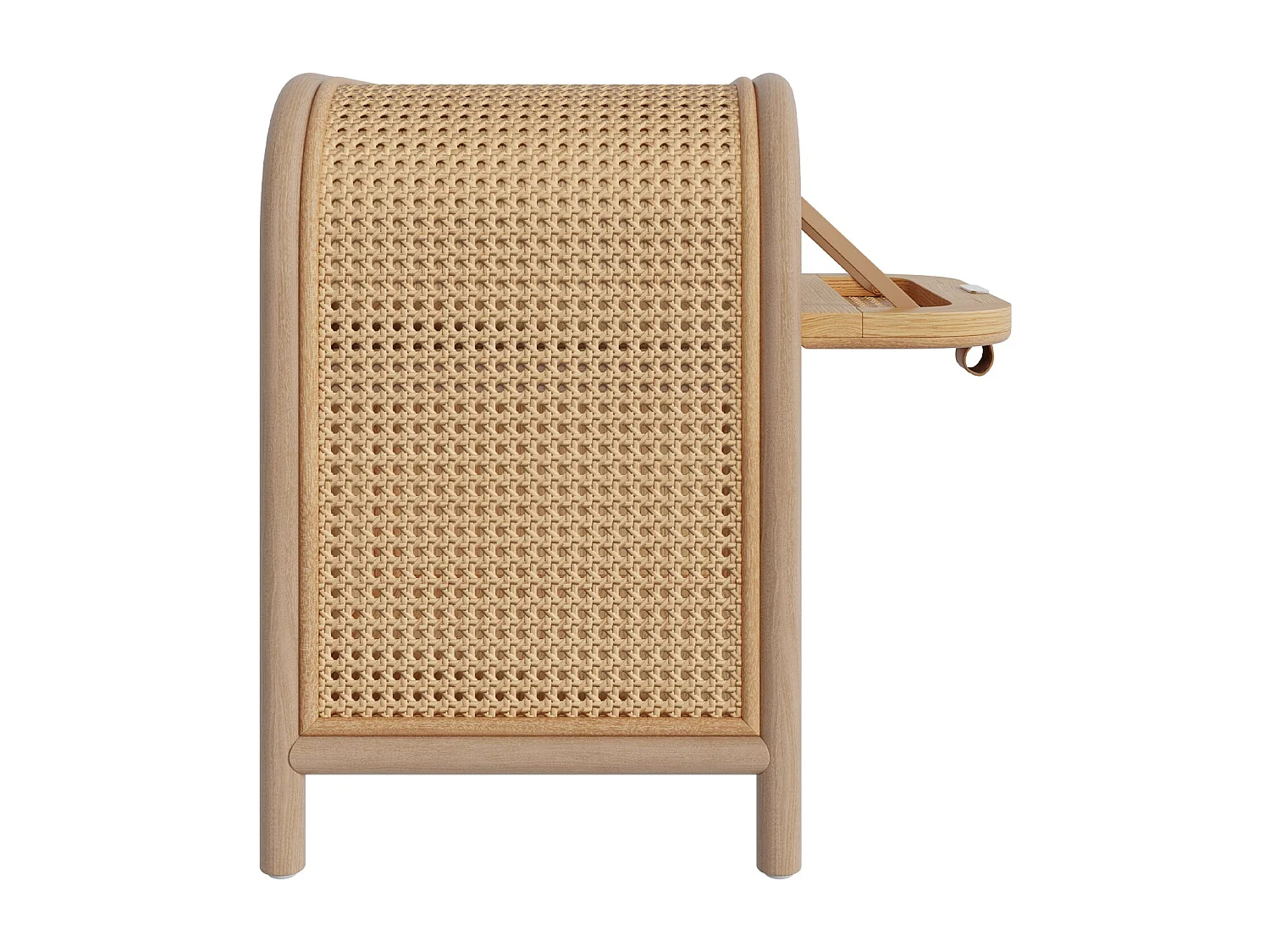 Table de chevet en bois massif, 1 porte et 1 niche - Alata