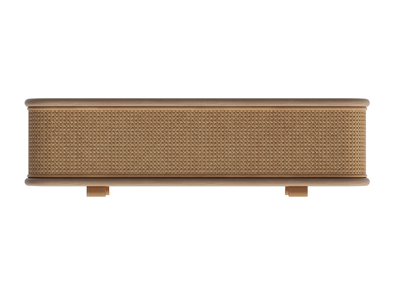 Commode en rotin et bois massif, 2 portes abattantes - Alata