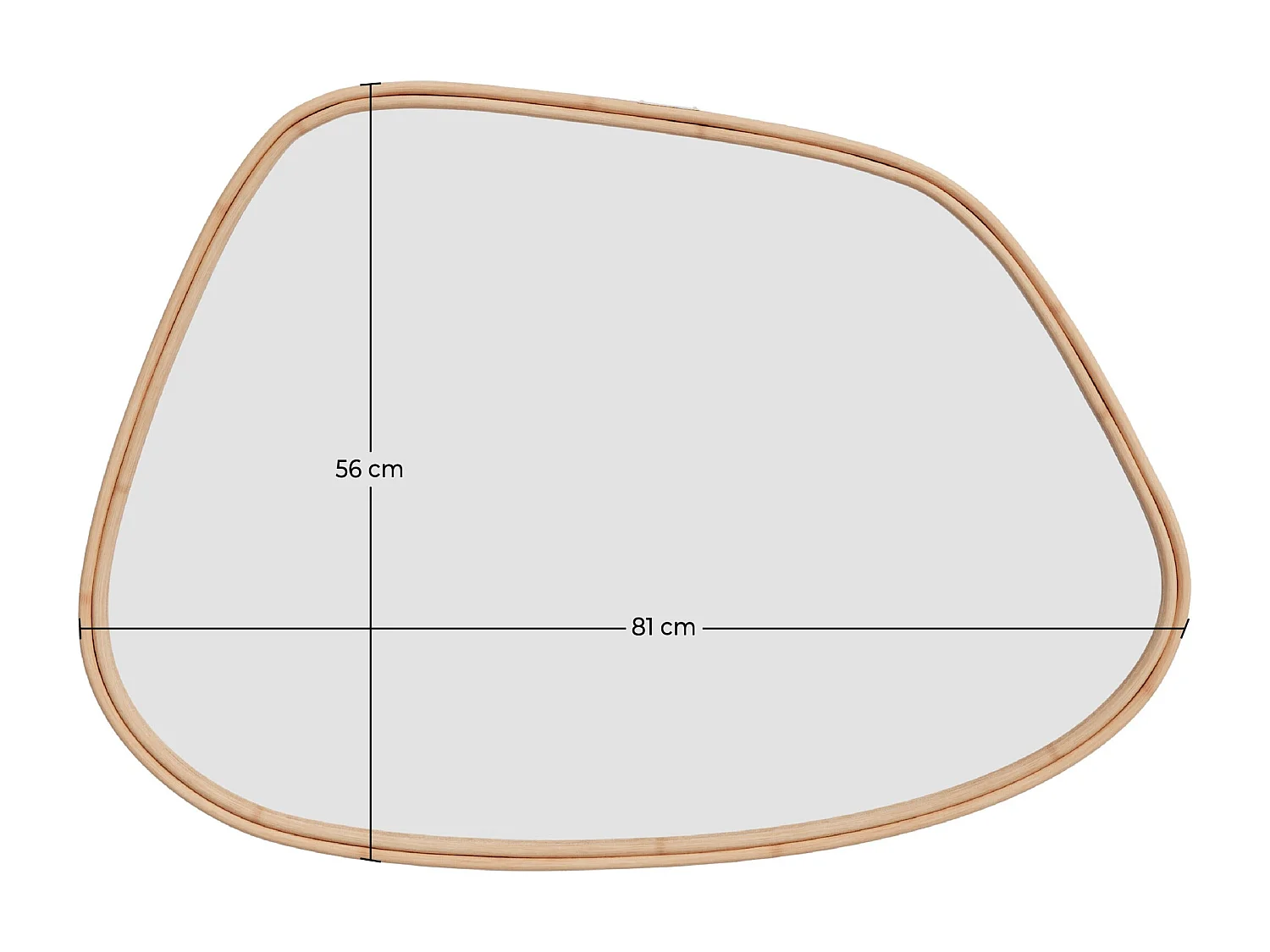 Specchio in rattan organico 81x56 cm - Tseri