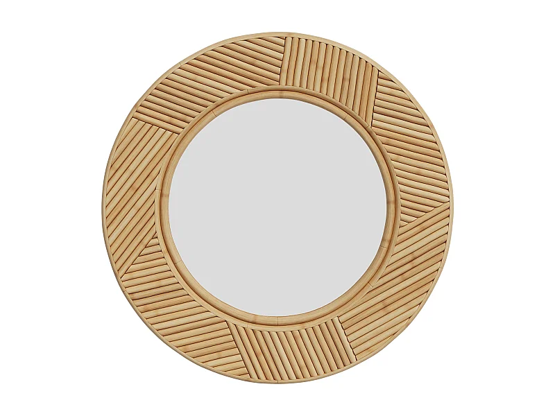 Specchio rotondo con cornice in legno D40,5 cm - Lapta