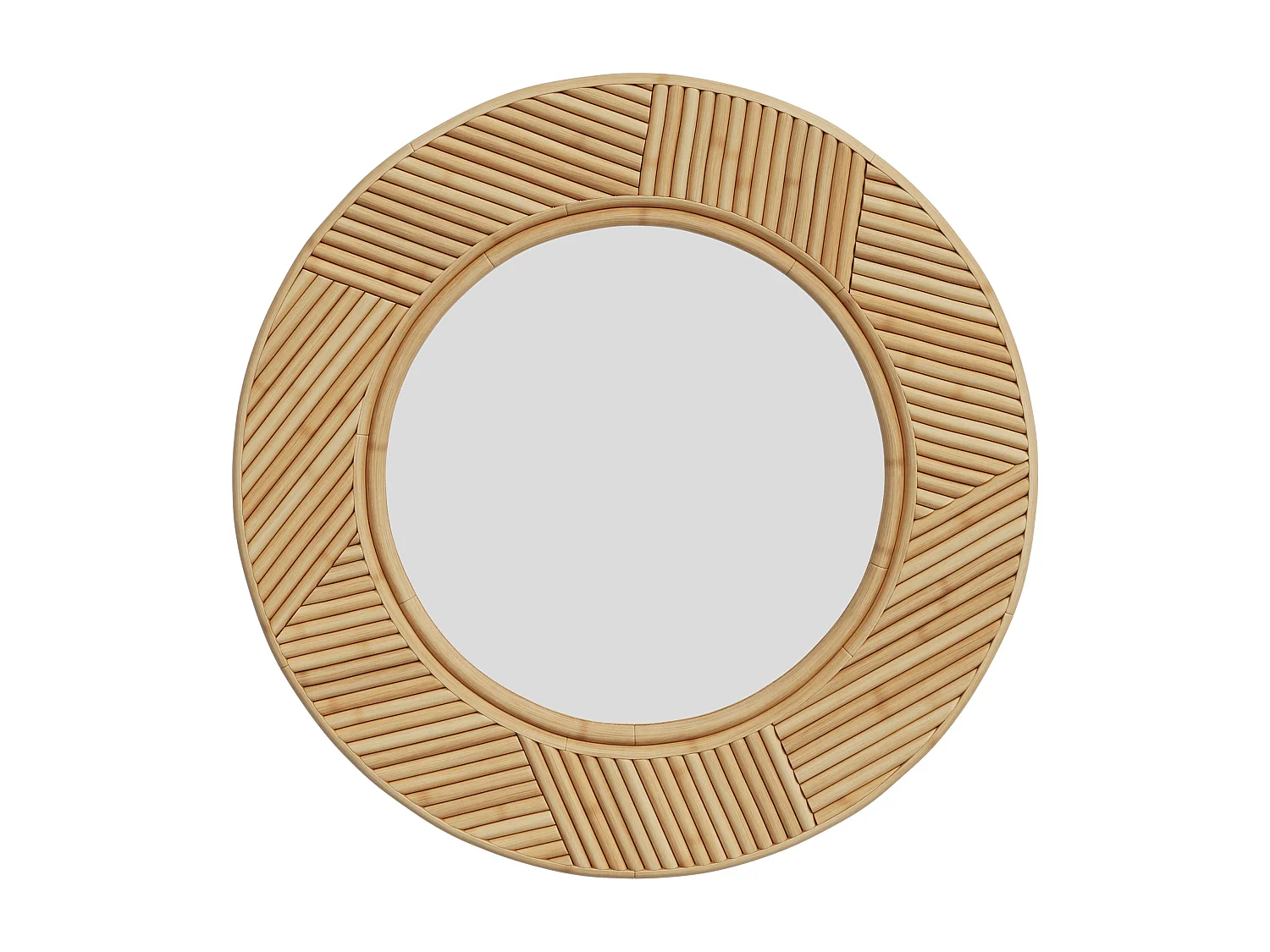 Runder Spiegel aus natürlichem Rattan D40,5 cm - Lapta
