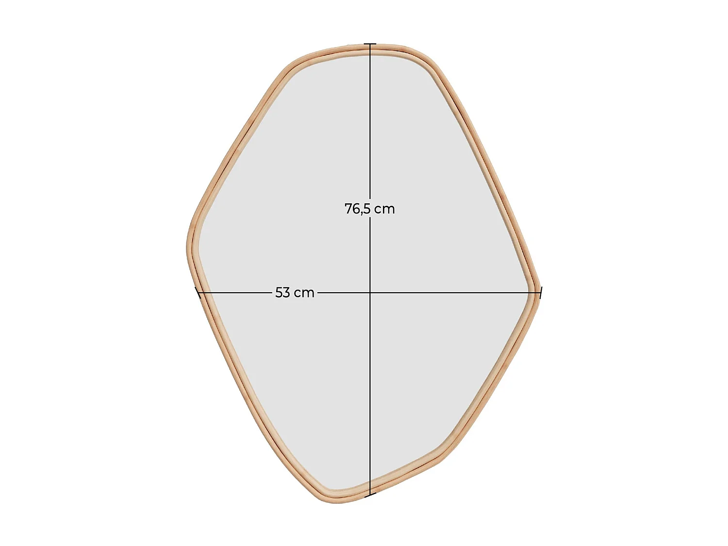 Specchio in rattan organico 76,5x53 cm - Tseri