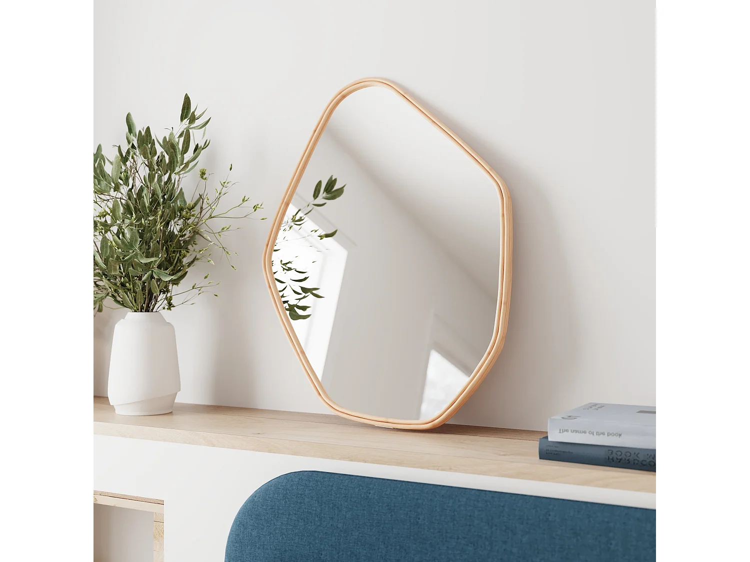 Miroir organique en rotin 80x60 cm - Tseri