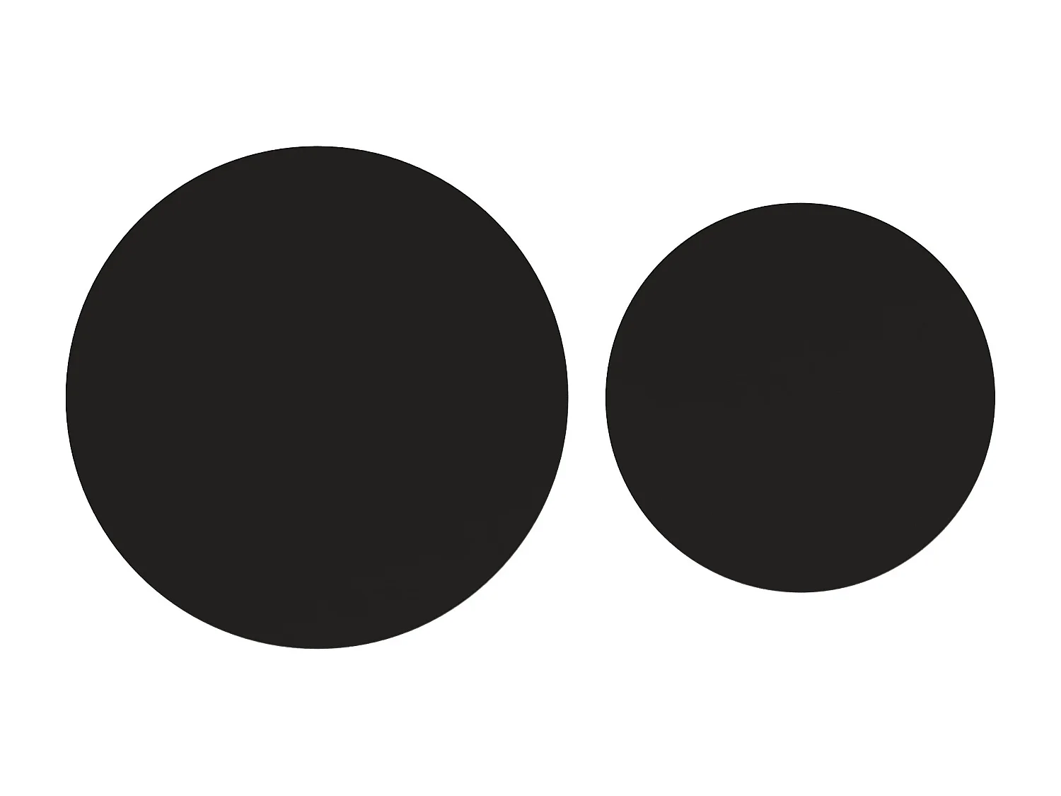 Tables basses rondes en rotin et plateau noir (lot de 2) - Owan