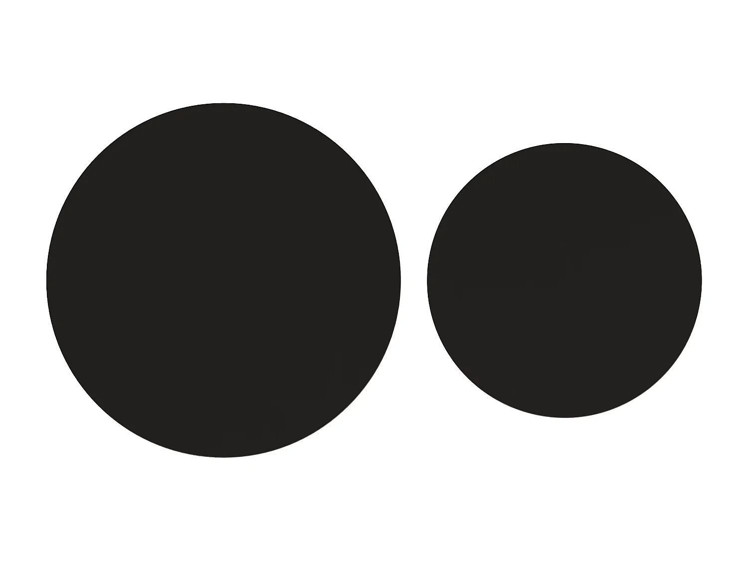 Tables basses rondes en rotin et plateau noir (lot de 2) - Owan