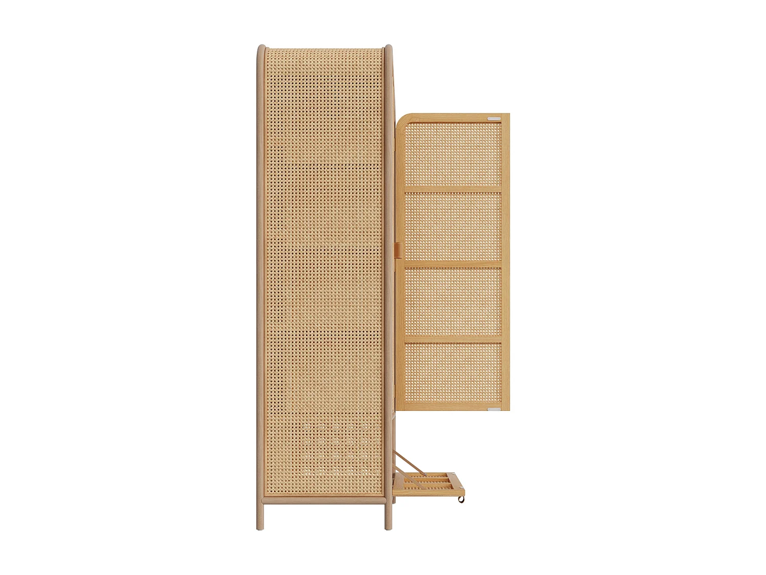 Armario de pino macizo y teca, 2 puertas y 3 estantes - Alata