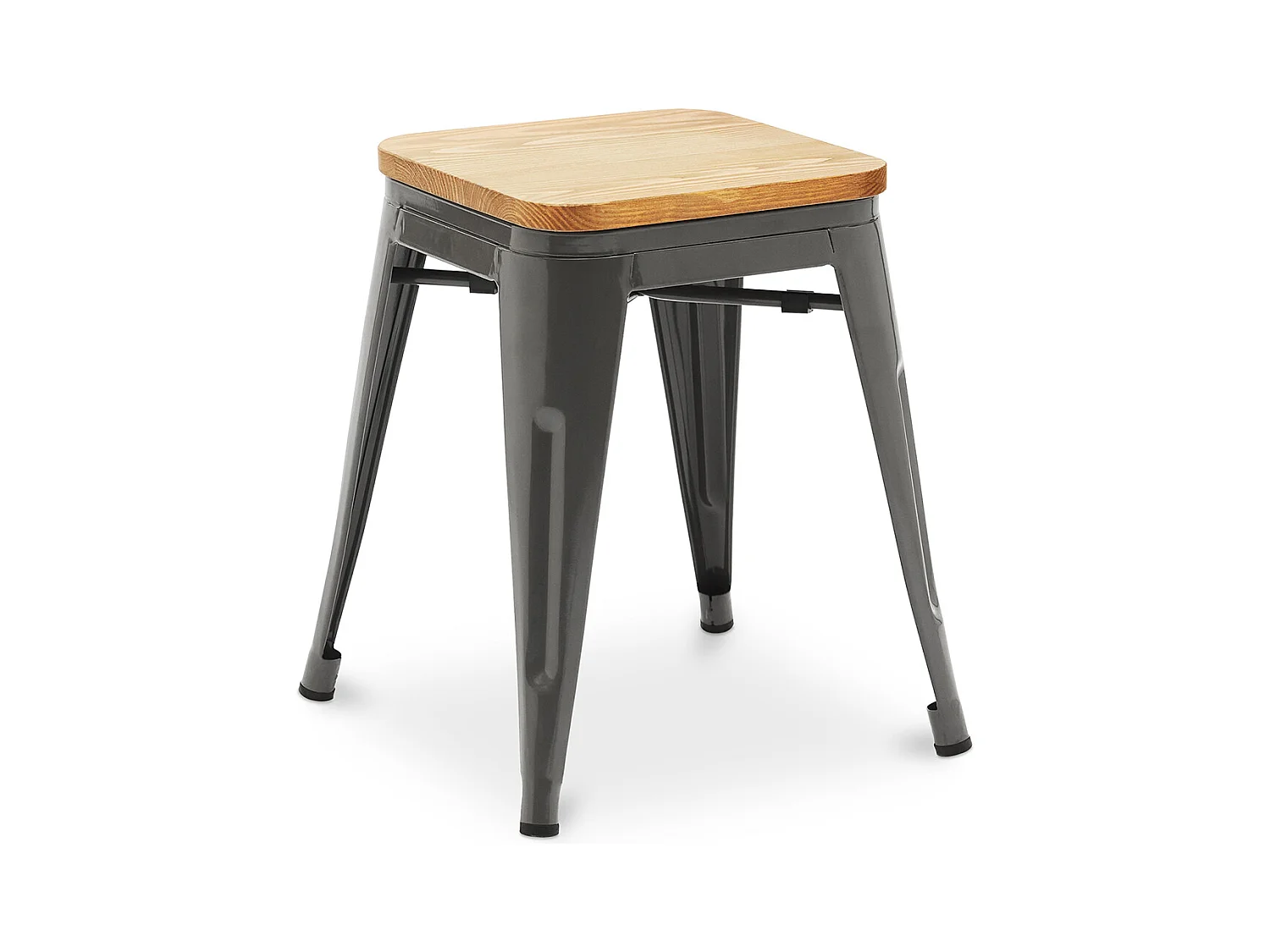 Barhocker im Industriedesign - Holz & Stahl - 45cm - Neuauflage - Stylix