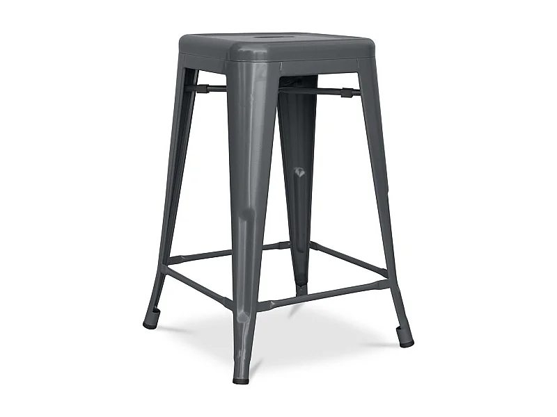 Sgabello da bar - Design industriale - Acciaio opaco - 60cm - Nuova edizione - Stylix
