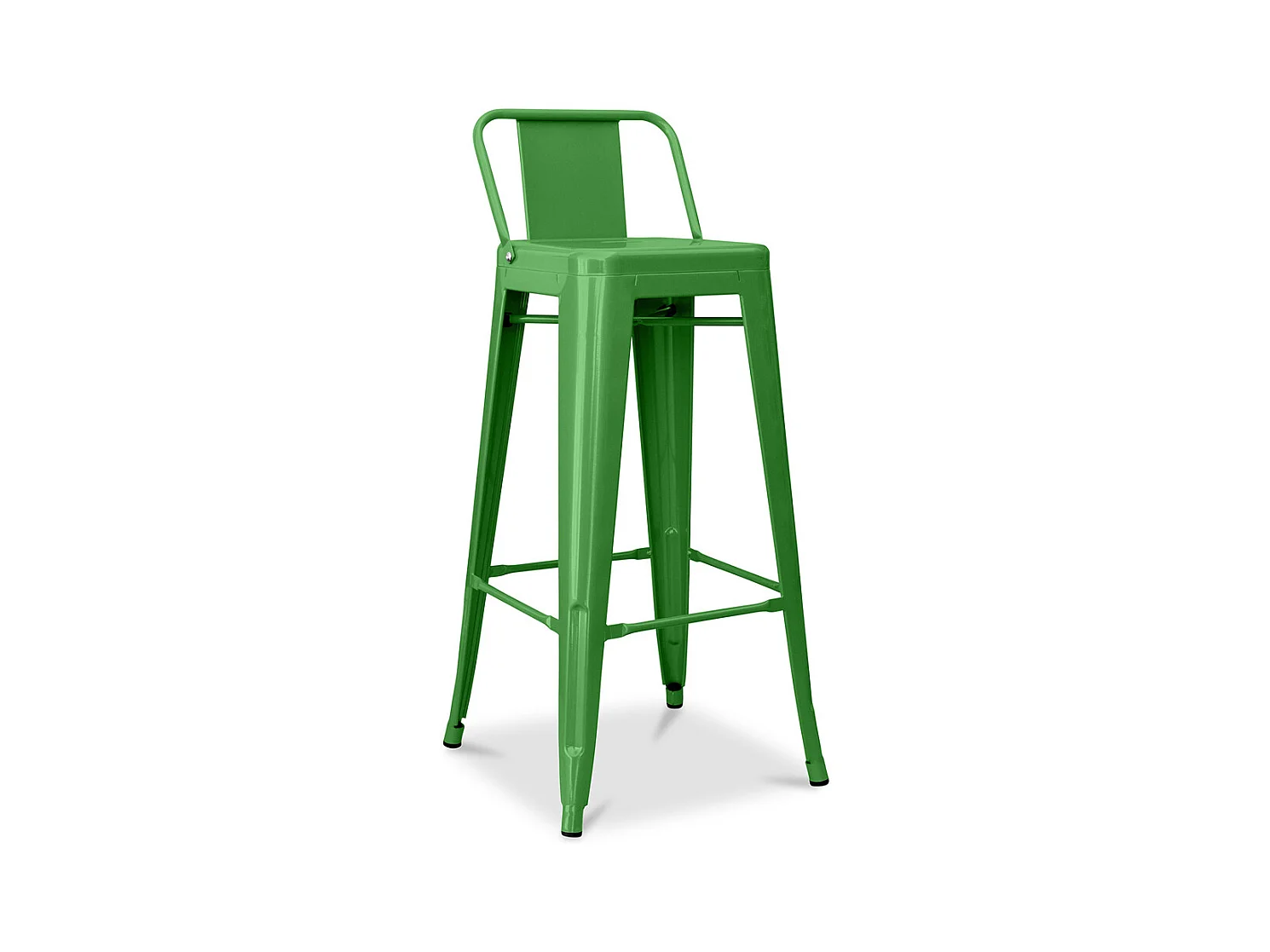 Tabouret de bar avec dossier - Design industriel - 76cm - Nouvelle édition - Stylix Vert