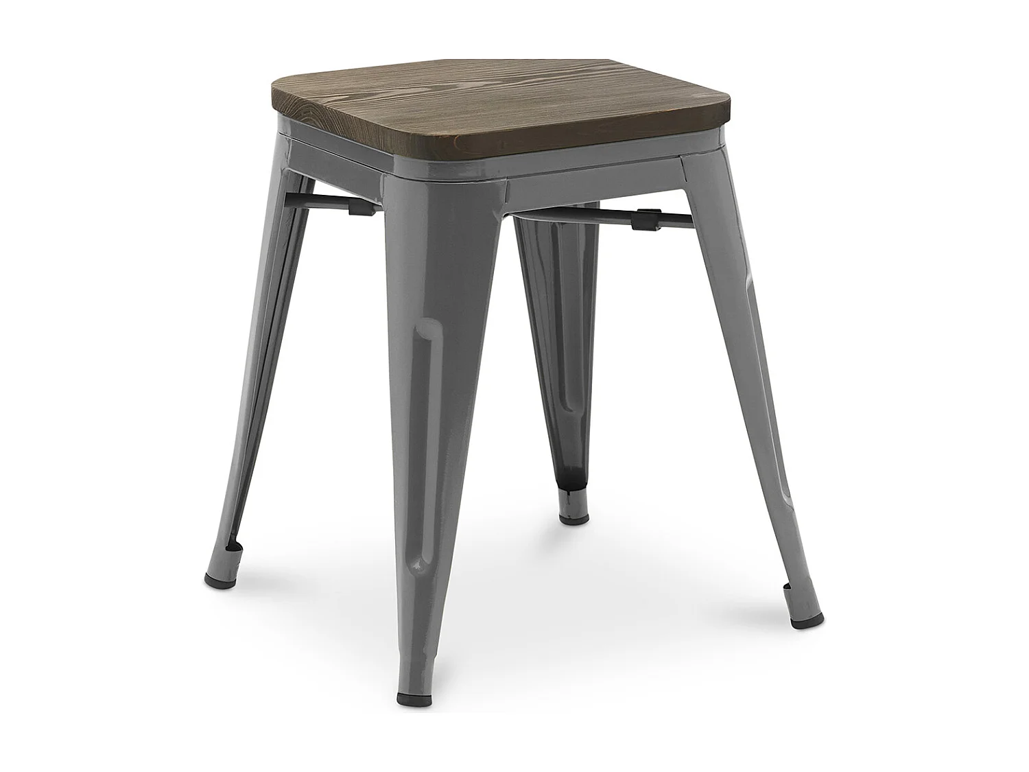 Taburete Diseño Industrial - Madera y Acero - 45cm - New Edition - Stylix