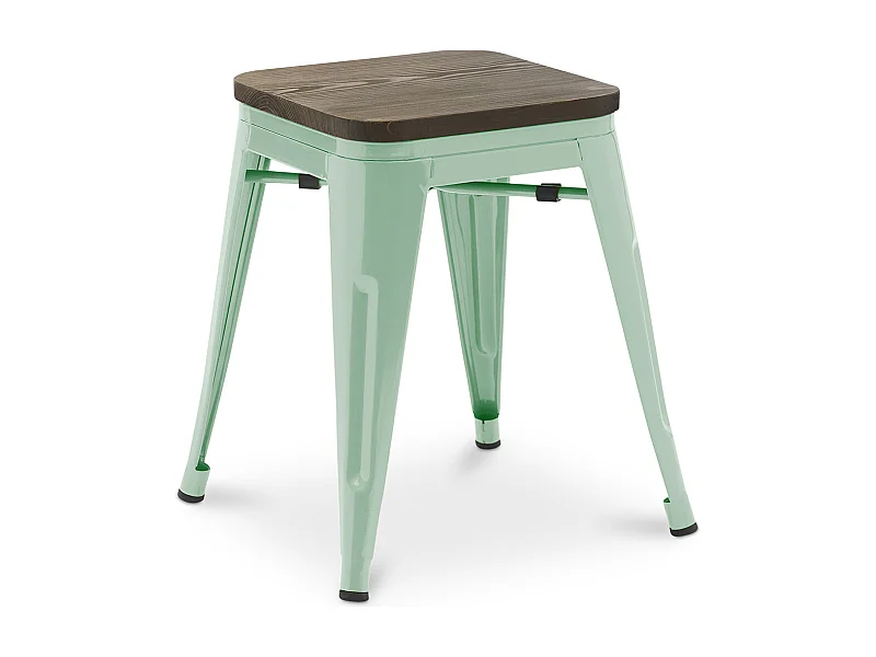 Taburete Diseño Industrial - Madera y Acero - 45cm - New Edition - Stylix