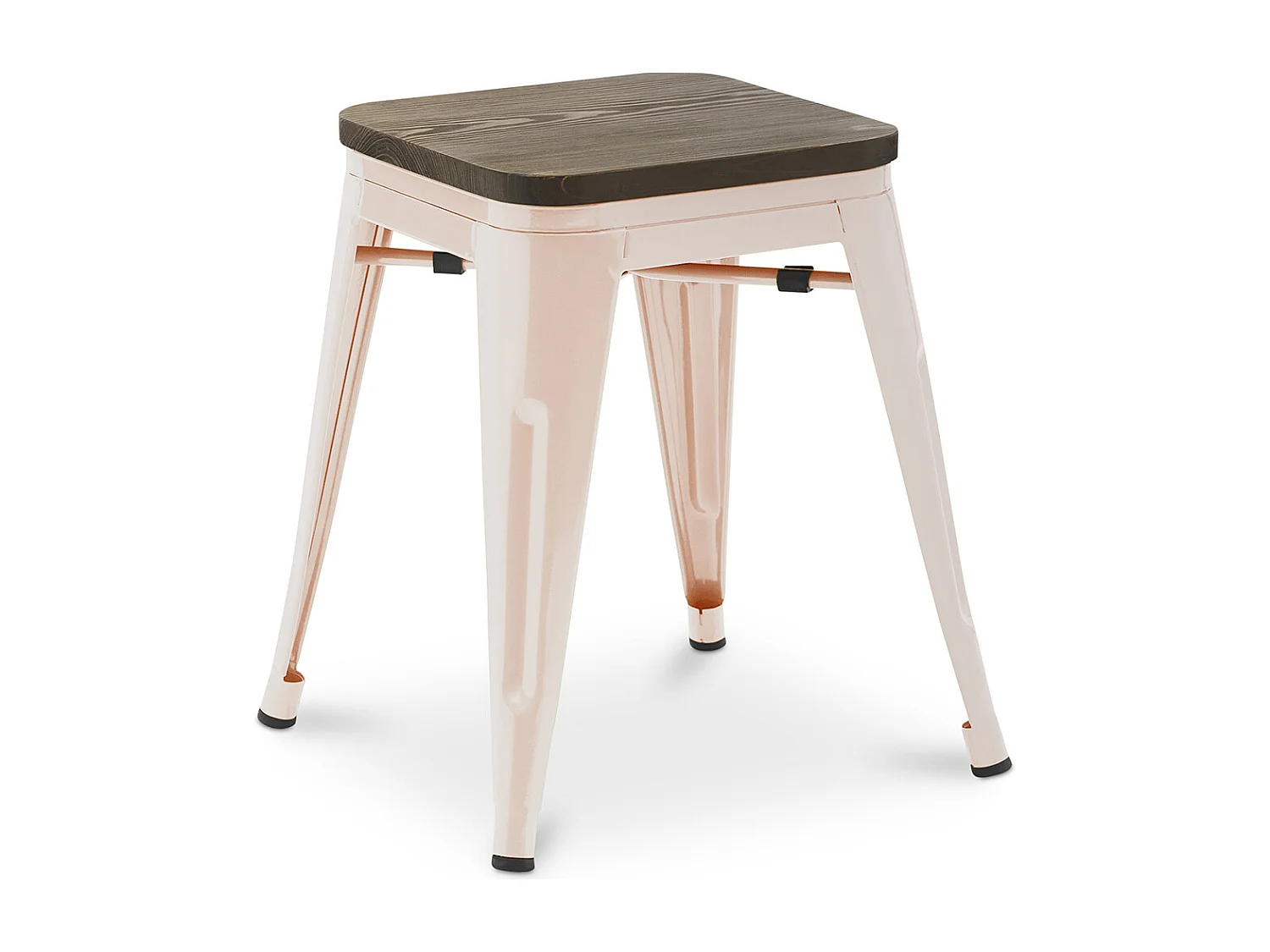 Taburete Diseño Industrial - Madera y Acero - 45cm - New Edition - Stylix