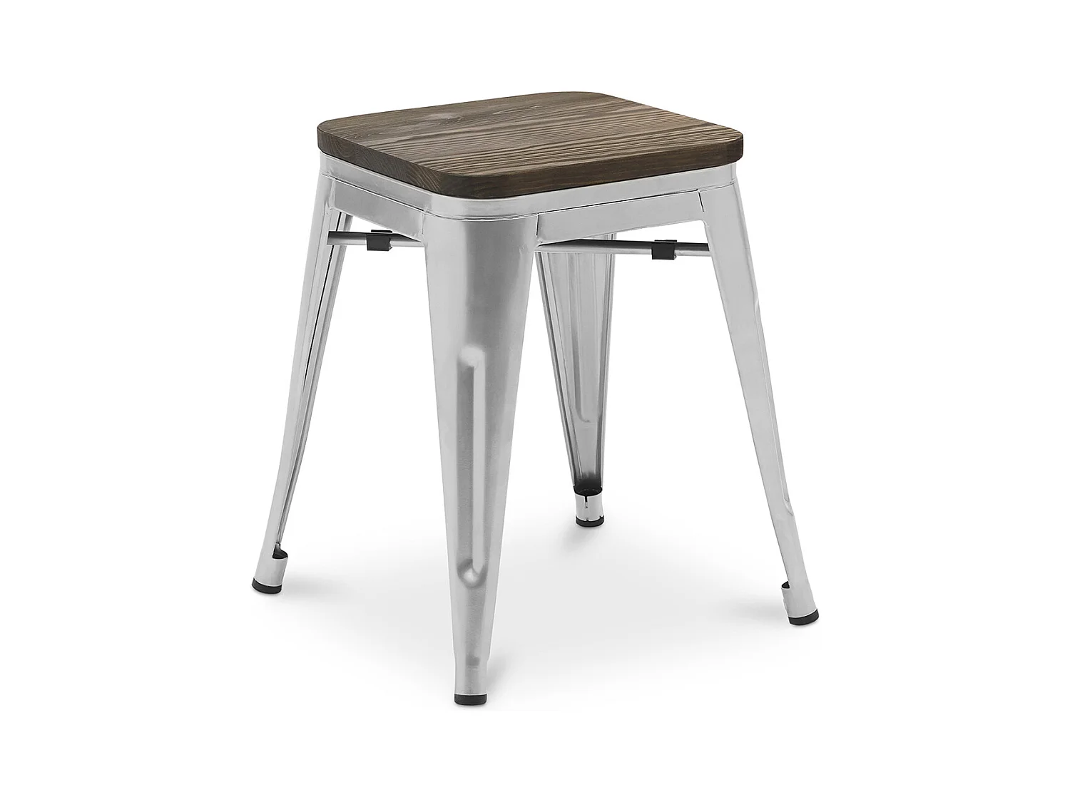 Tabouret de Bar Design Industriel - Bois & Métal - 45 cm - Nouvelle Edition - Stylix Acier
