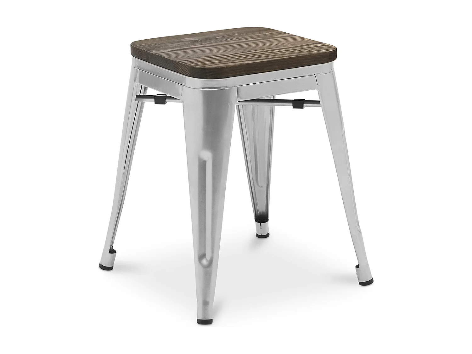 Taburete Diseño Industrial - Madera y Acero - 45cm - New Edition - Stylix