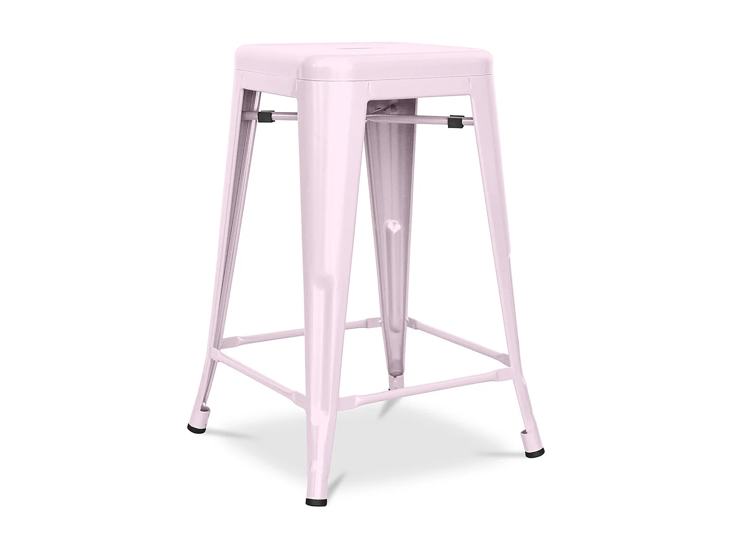 Tabouret de bar - Design industriel - Acier mat - 60cm - Nouvelle édition - Stylix Rose pâle