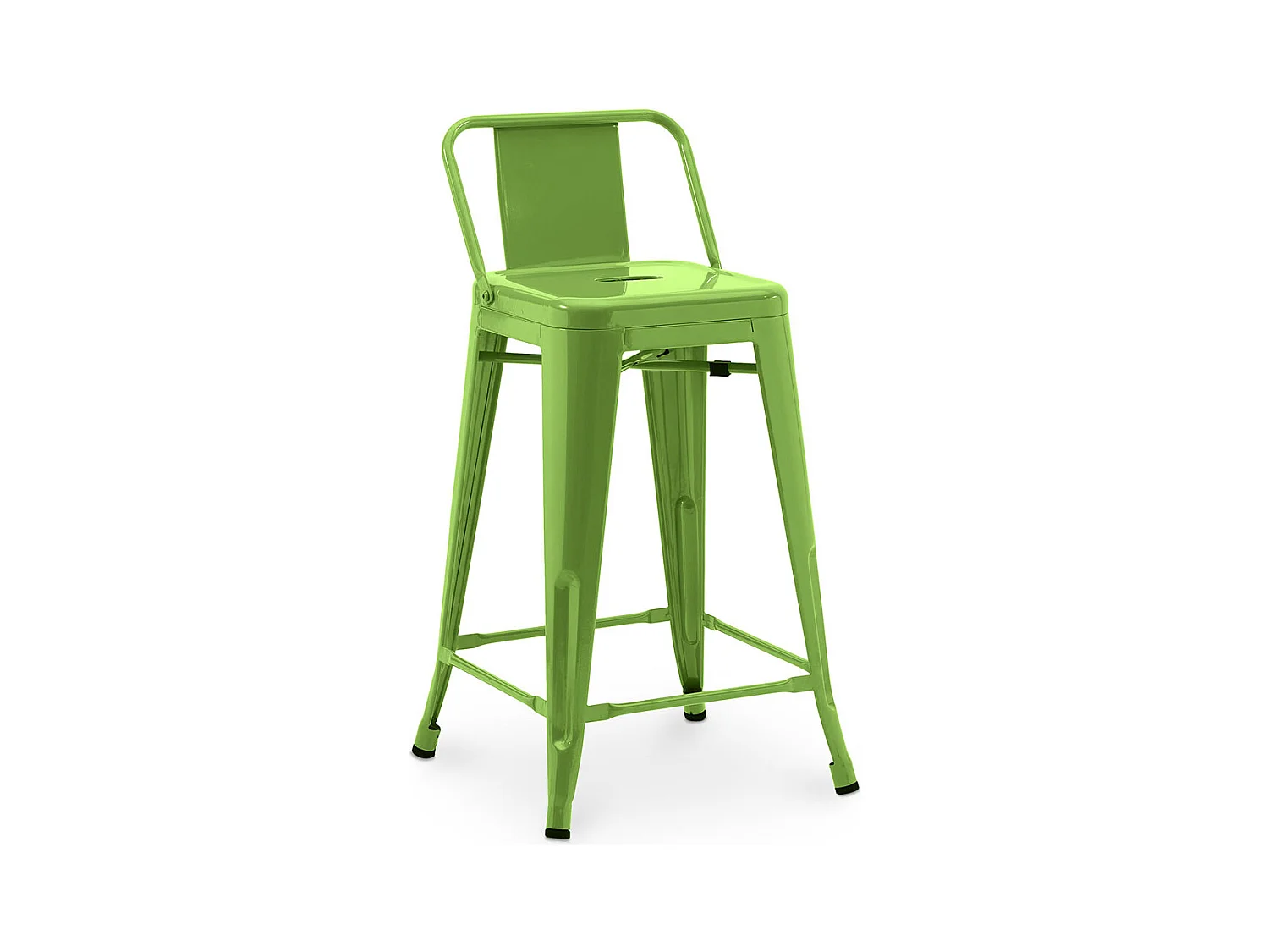 Tabouret de bar avec dossier - Design industriel - 60cm - Nouvelle édition - Stylix Vert clair